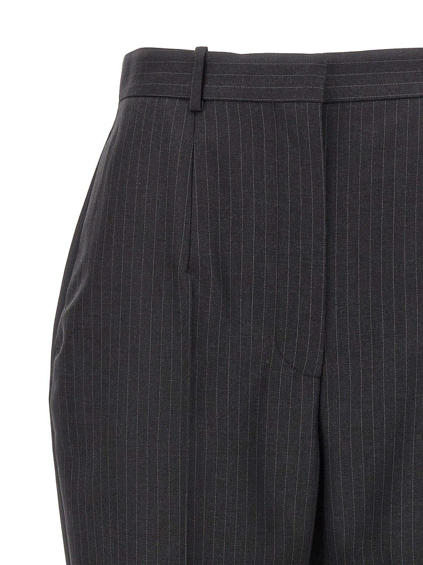 Alexander McQueen Graue Wollstoffhose