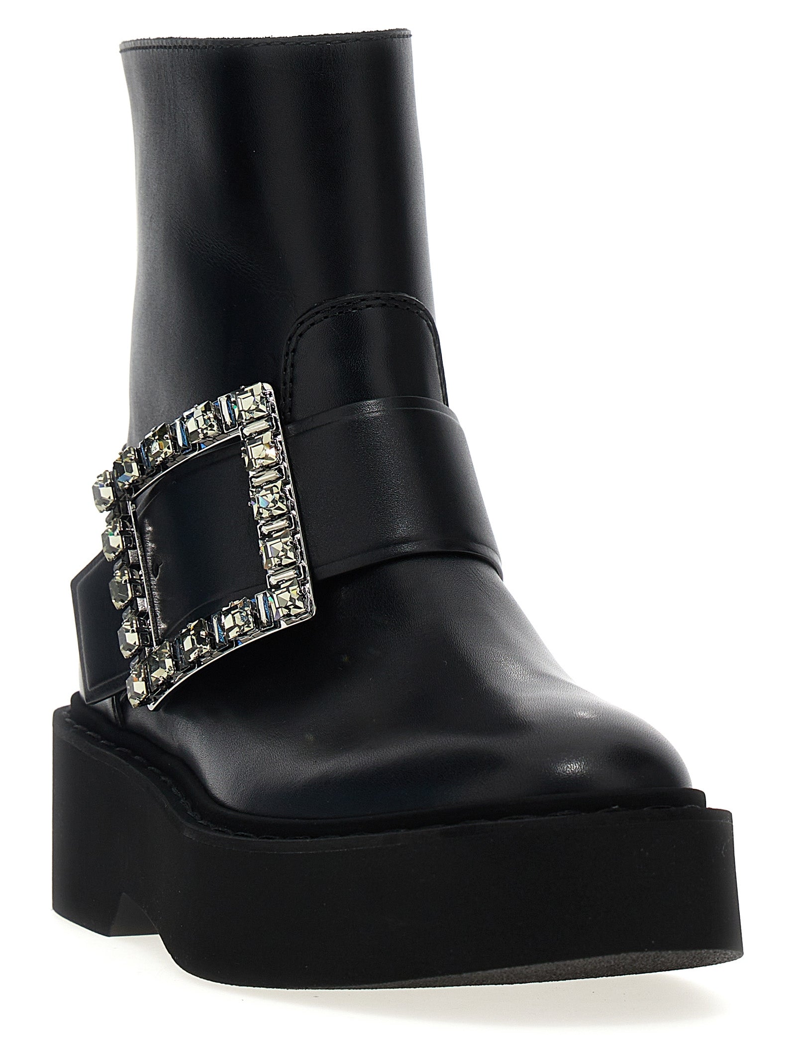 Roger Vivier Schwarze Stiefeletten aus Kalbsleder