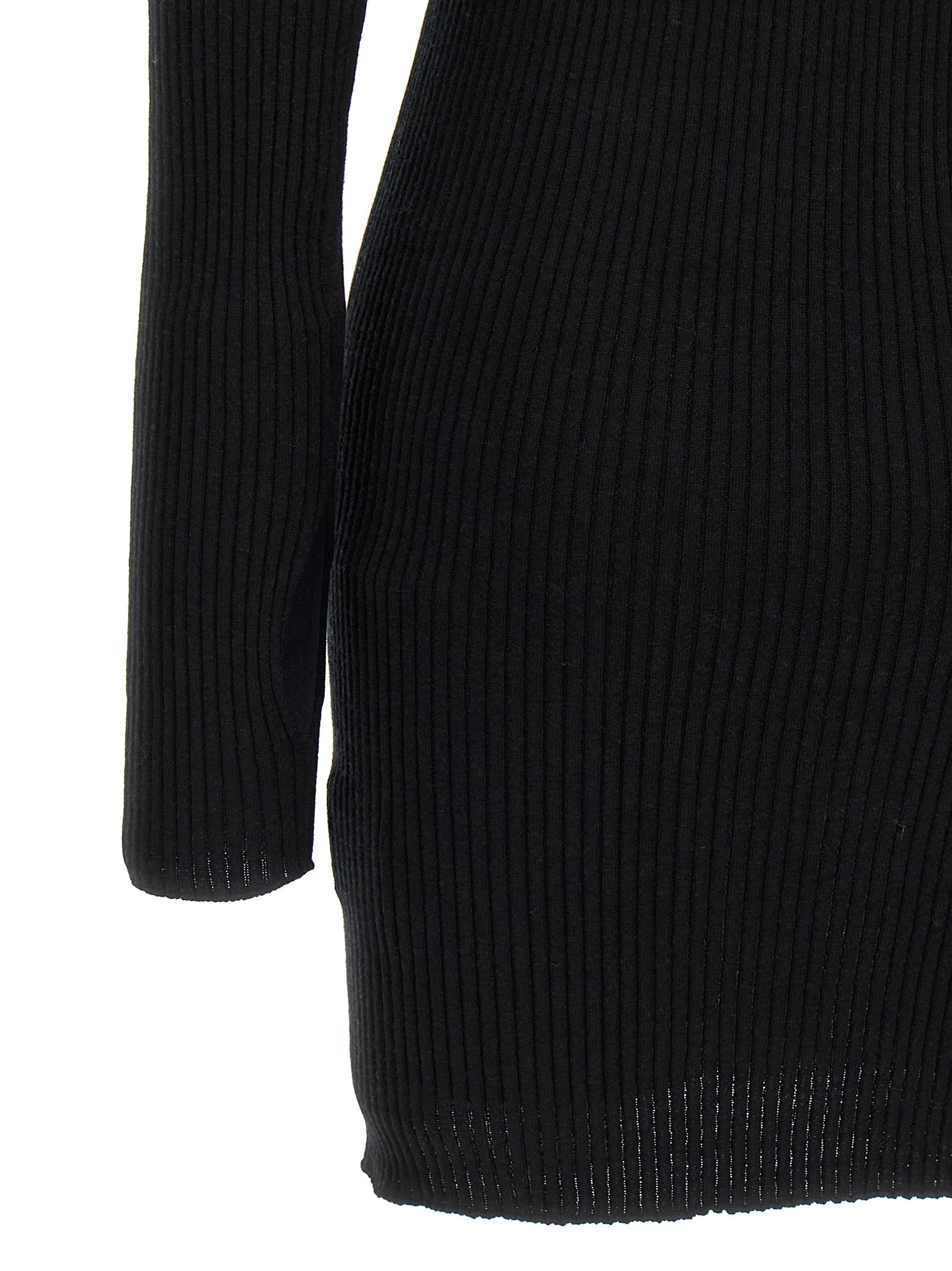 Courrèges Schwarzes kurzes Baumwollkleid