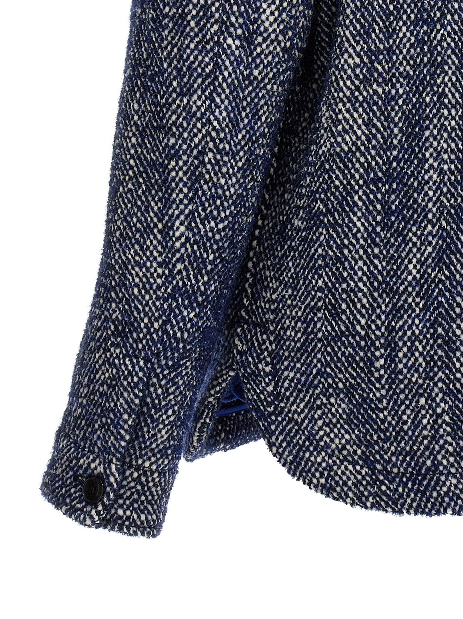 Etro Blaue Wolljacke in voller Länge