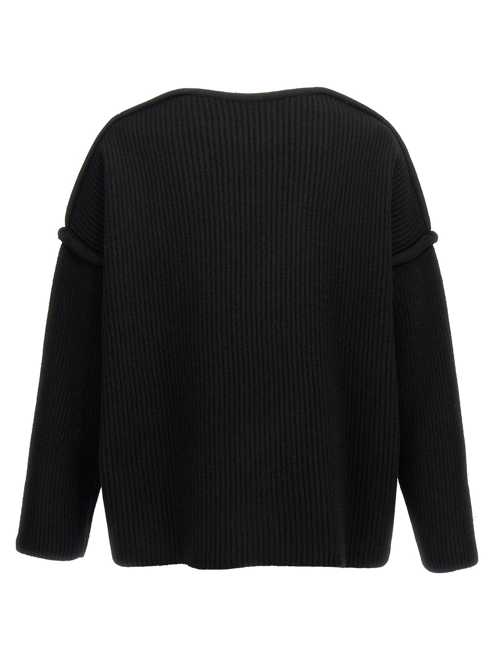 Jil Sander Schwarzer Wollcardigan
