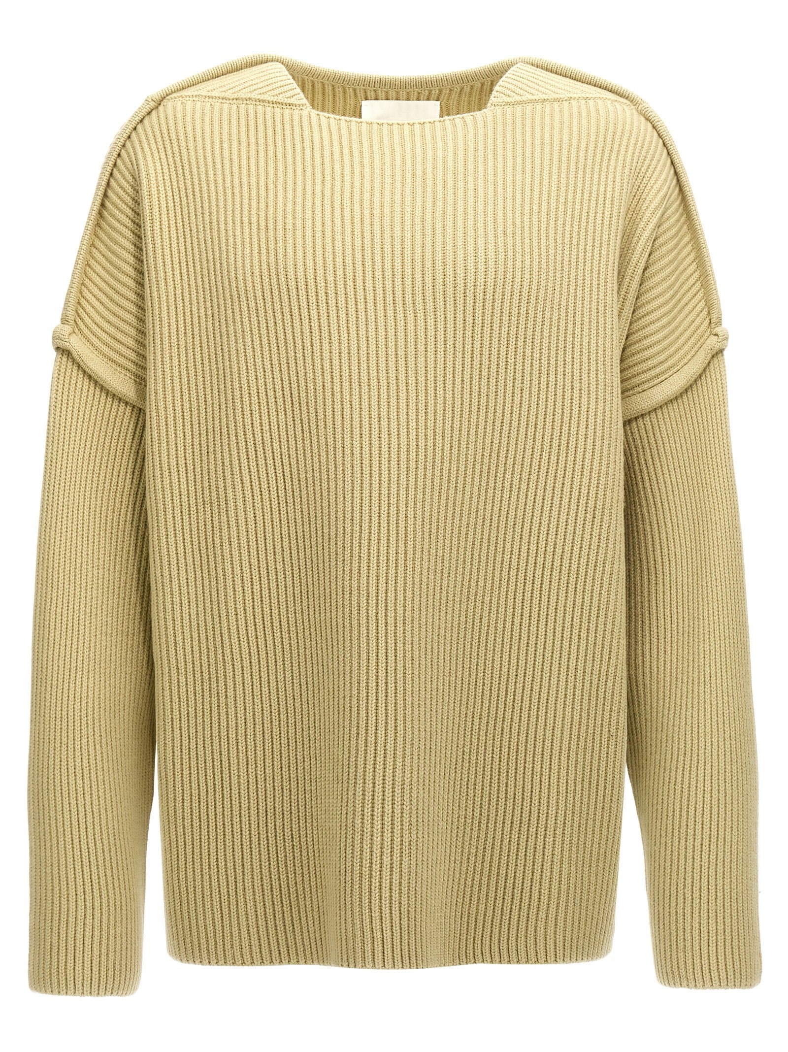 Jil Sander Zweifarbige Wollstrickjacke