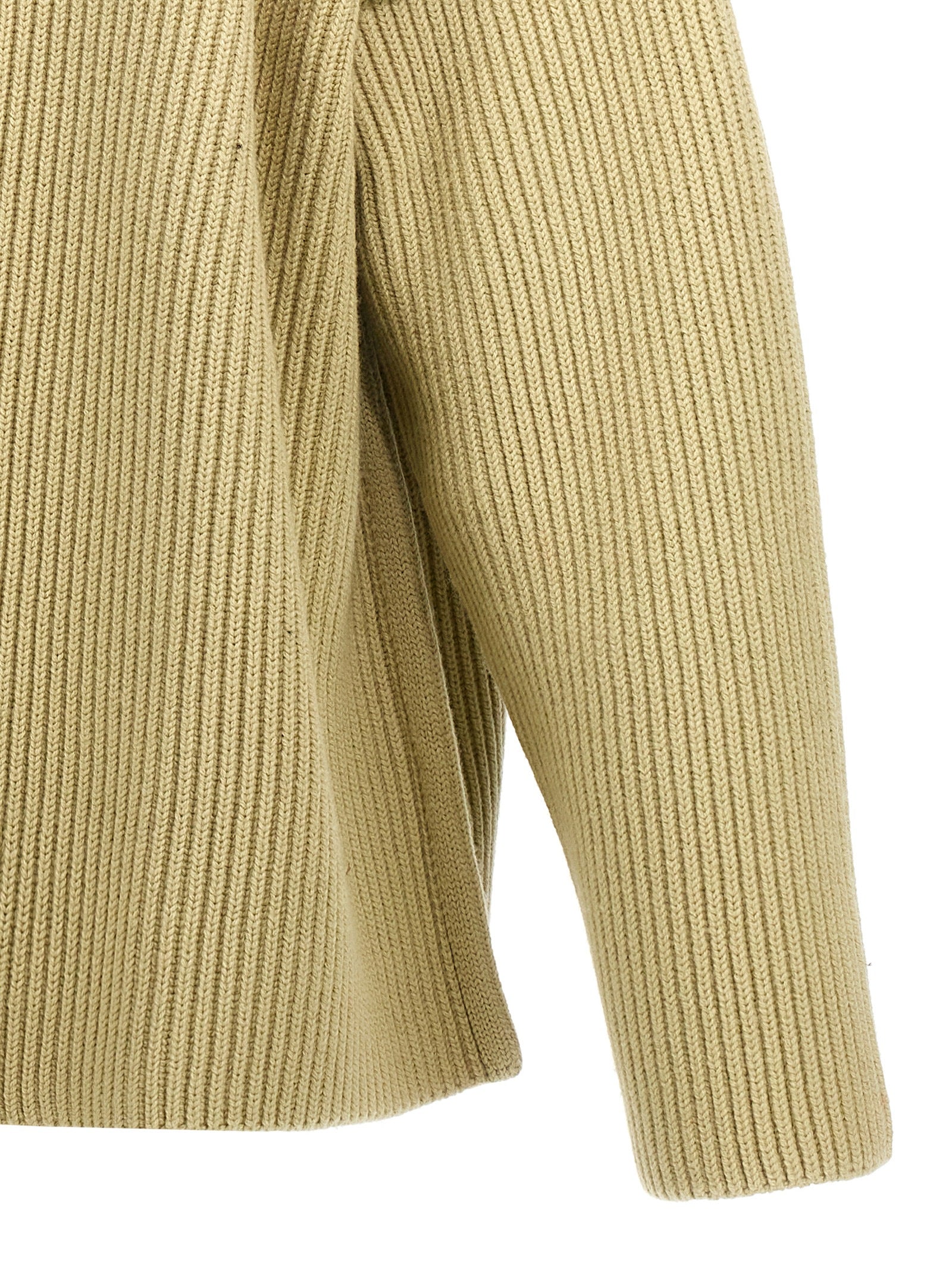 Jil Sander Zweifarbige Wollstrickjacke