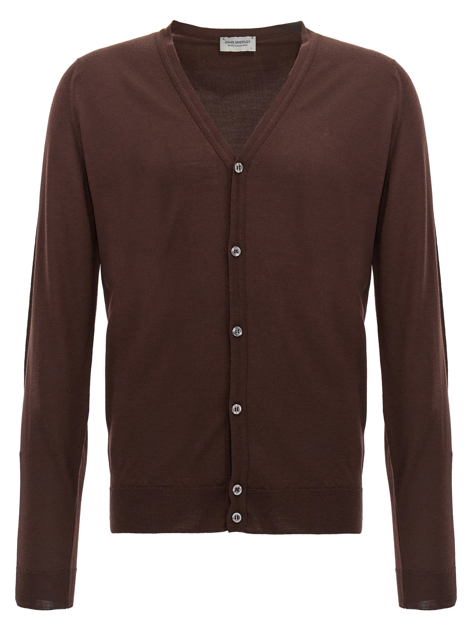 JOHN SMEDLEY Brauner Wollcardigan