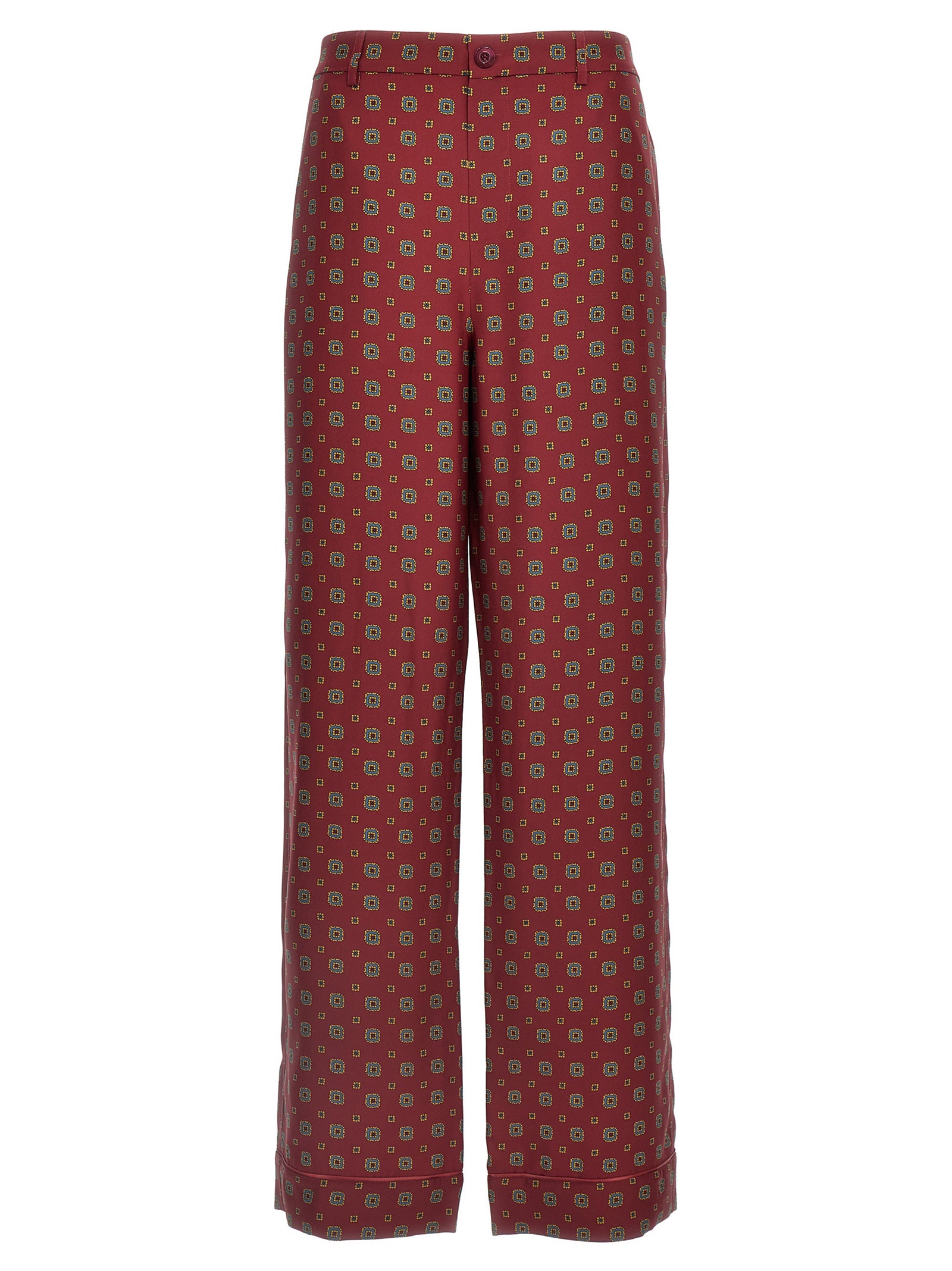 Moschino Bordeaux Seiden-Freizeithose