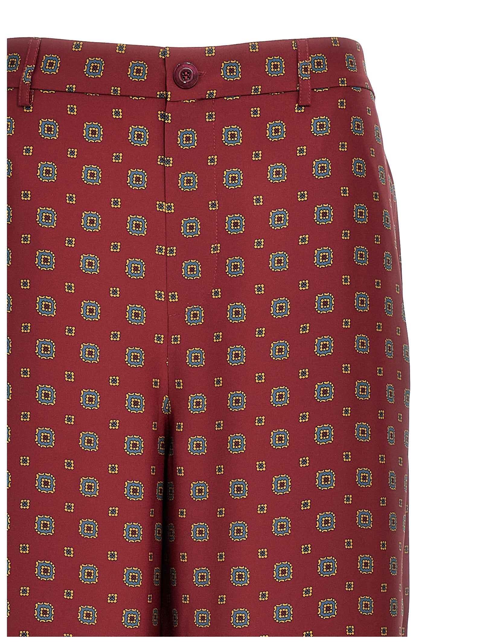 Moschino Bordeaux Seiden-Freizeithose