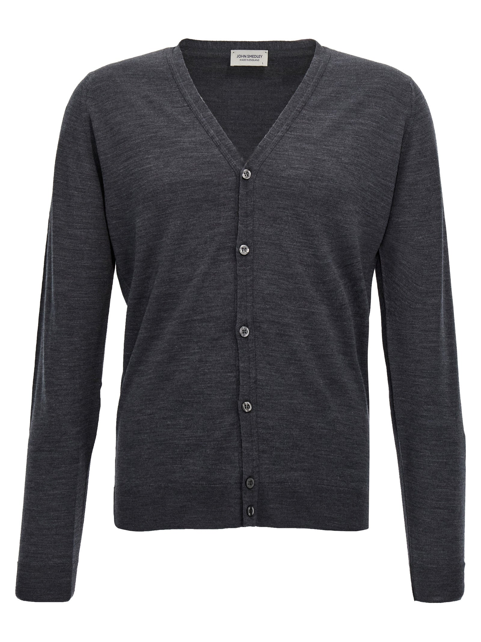 JOHN SMEDLEY Grauer Wollcardigan