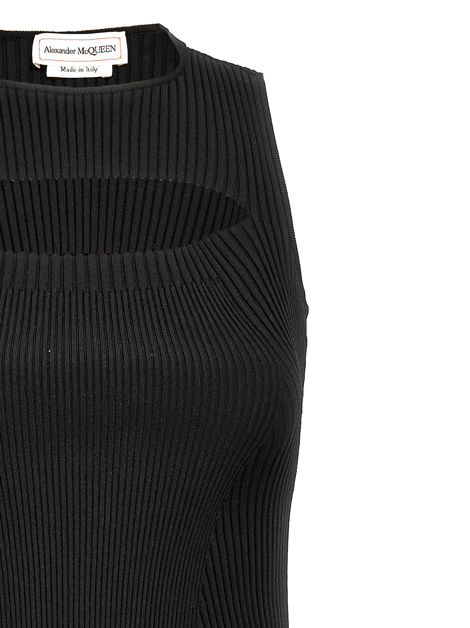 Alexander McQueen Schwarzes Midikleid aus Viskose