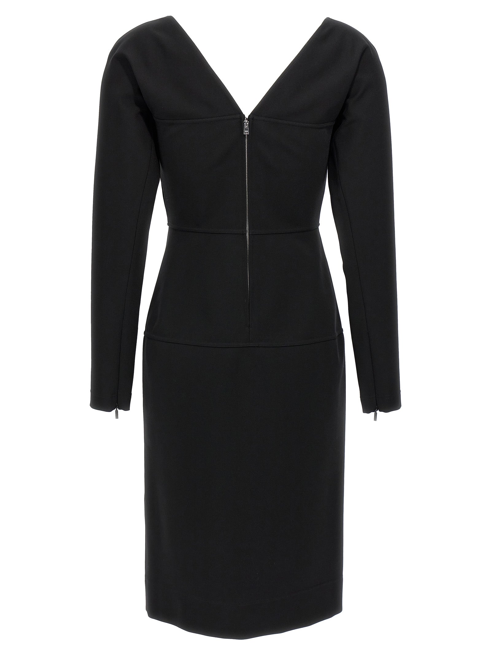 Fendi Schwarzes Midikleid aus Viskose