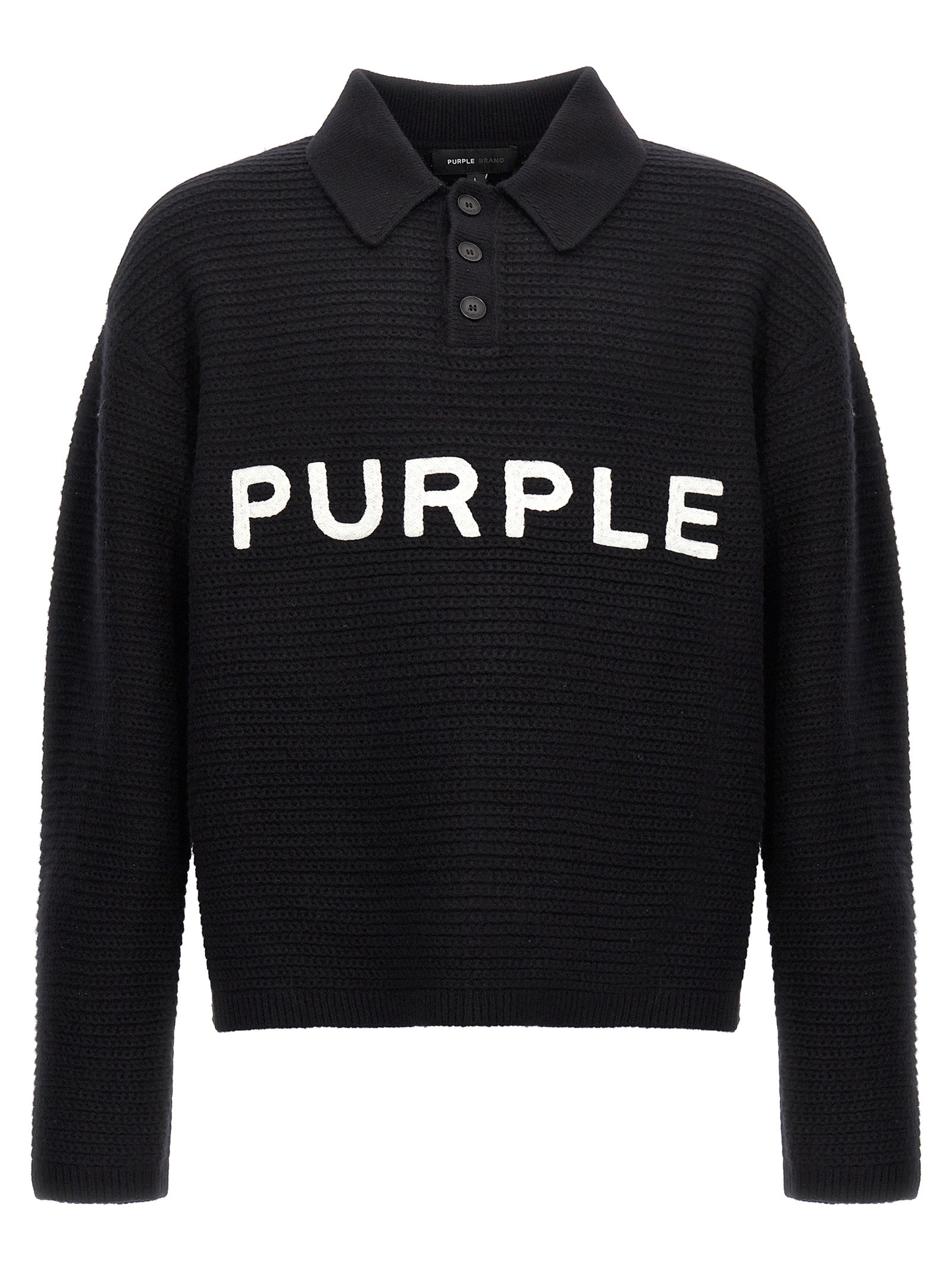 PURPLE Schwarzer Wollcardigan