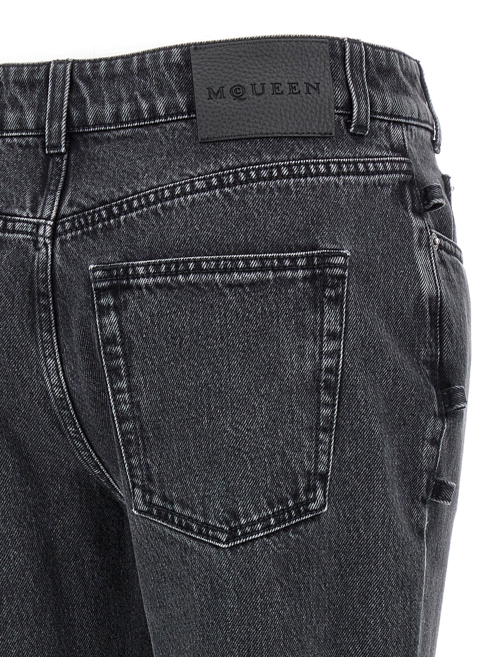Alexander McQueen Schwarze Baumwoll-Schlagjeans