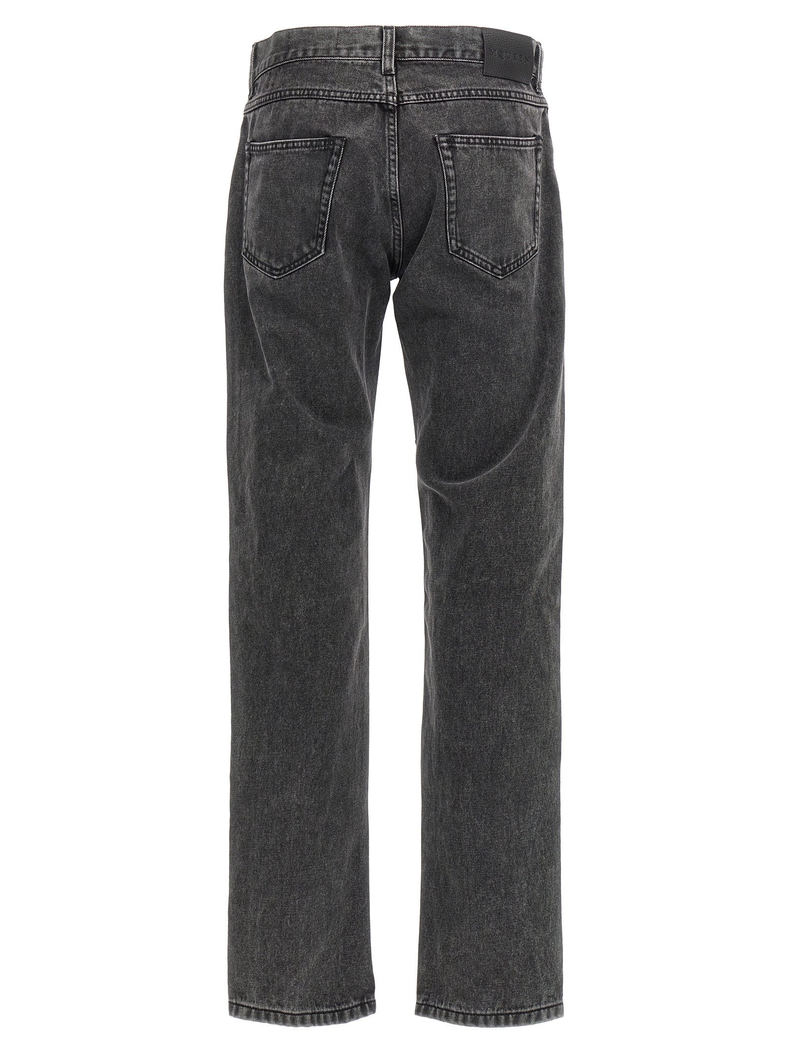 Alexander McQueen Schwarze Baumwoll-Jeans mit geradem Bein