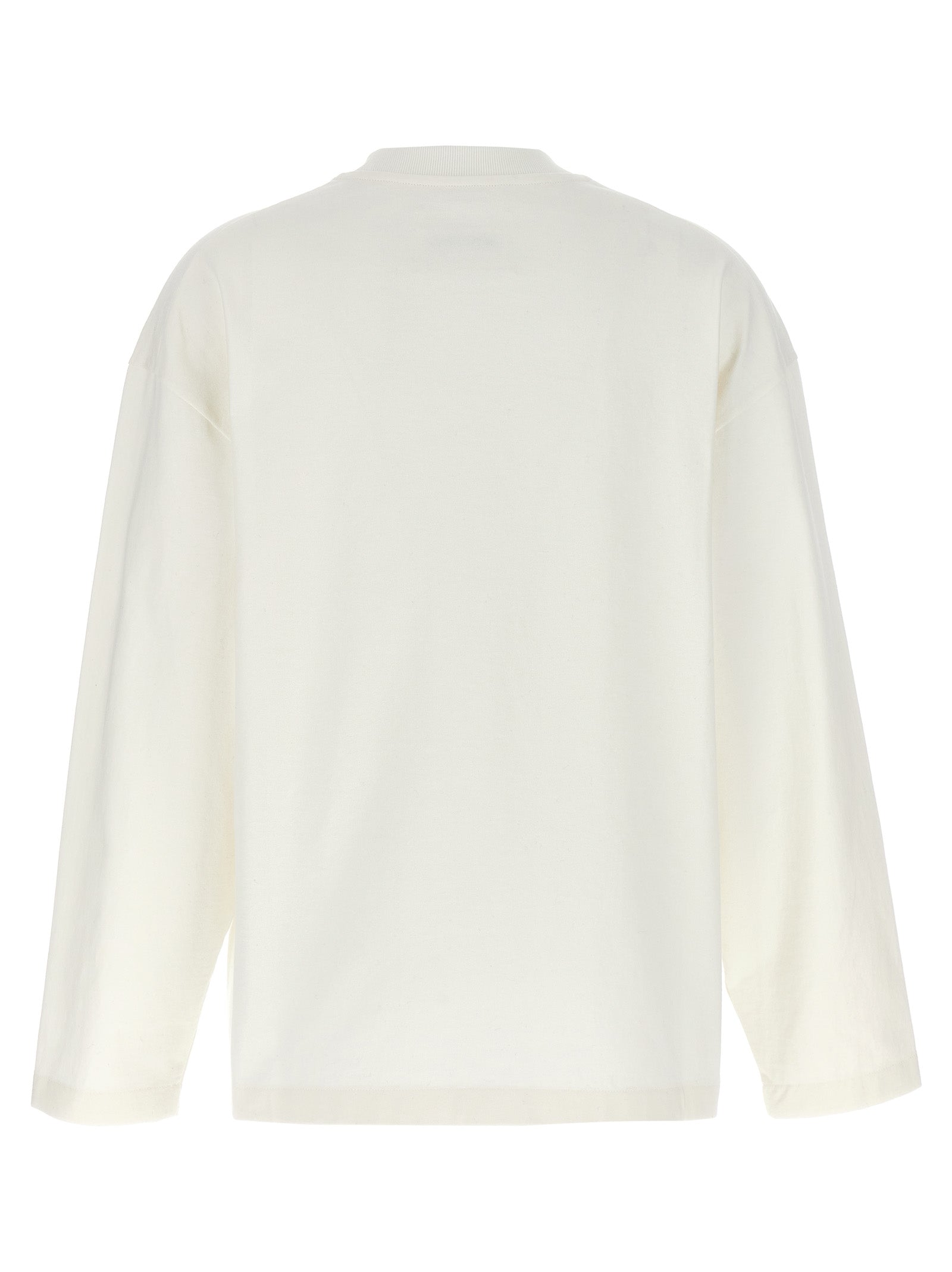 Jil Sander Weißes Langarm-T-Shirt aus Baumwolle