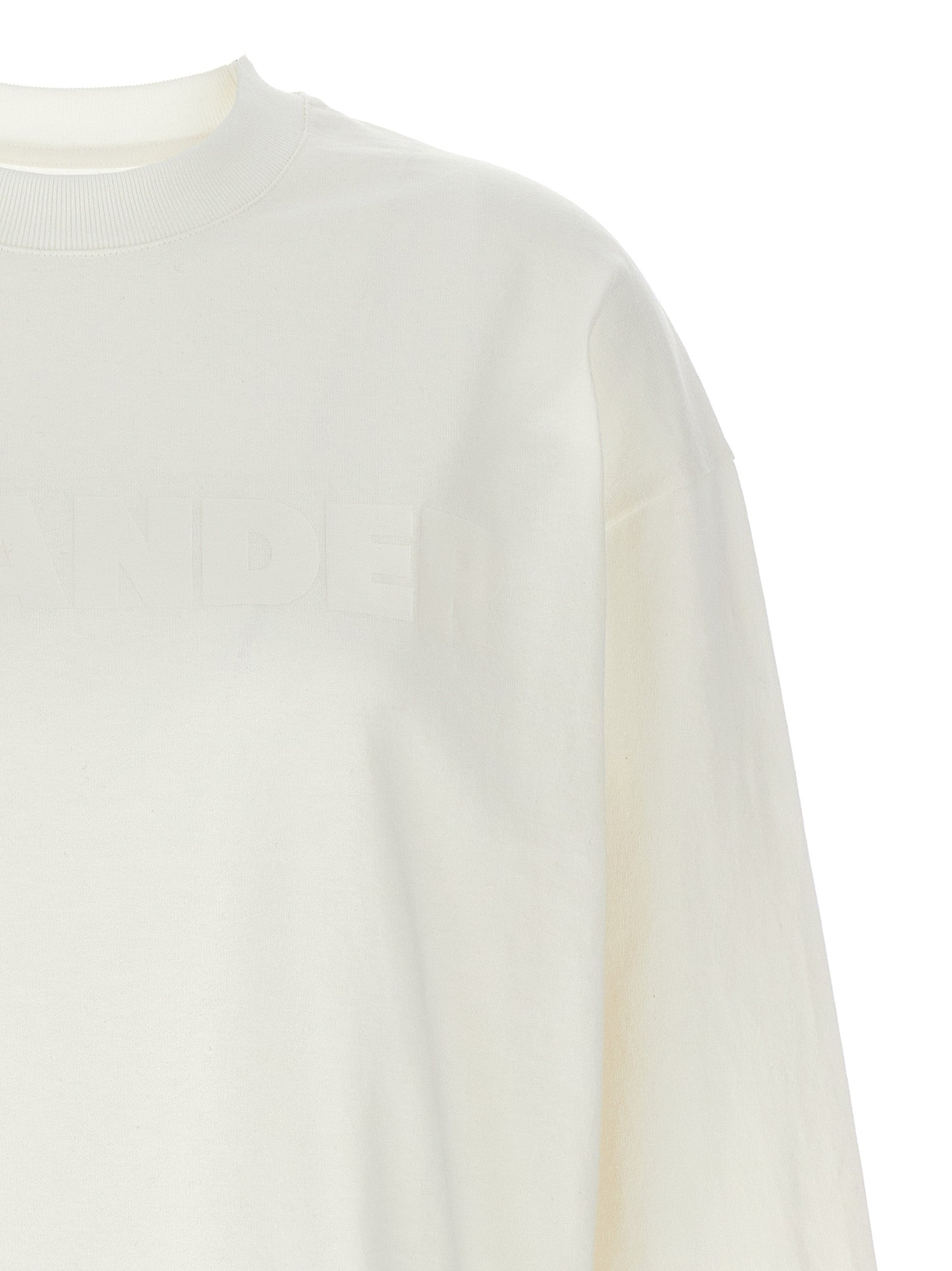 Jil Sander Weißes Langarm-T-Shirt aus Baumwolle