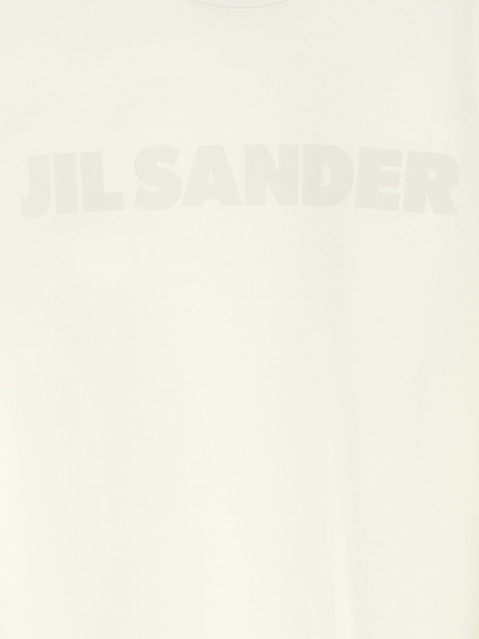 Jil Sander Weißes Langarm-T-Shirt aus Baumwolle