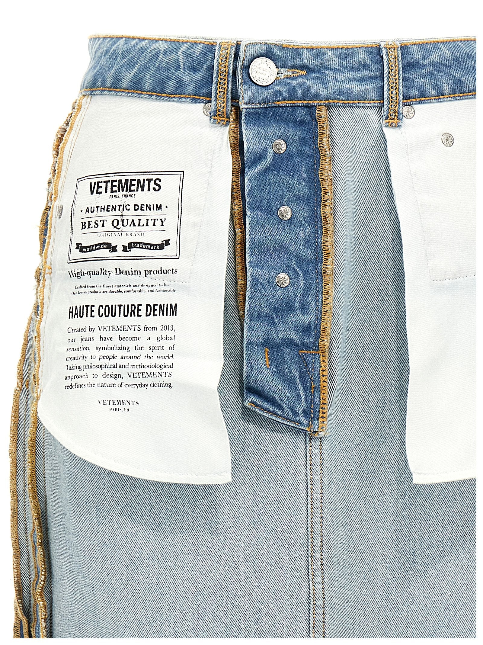 Vetements Blaue Baumwoll-Minirock