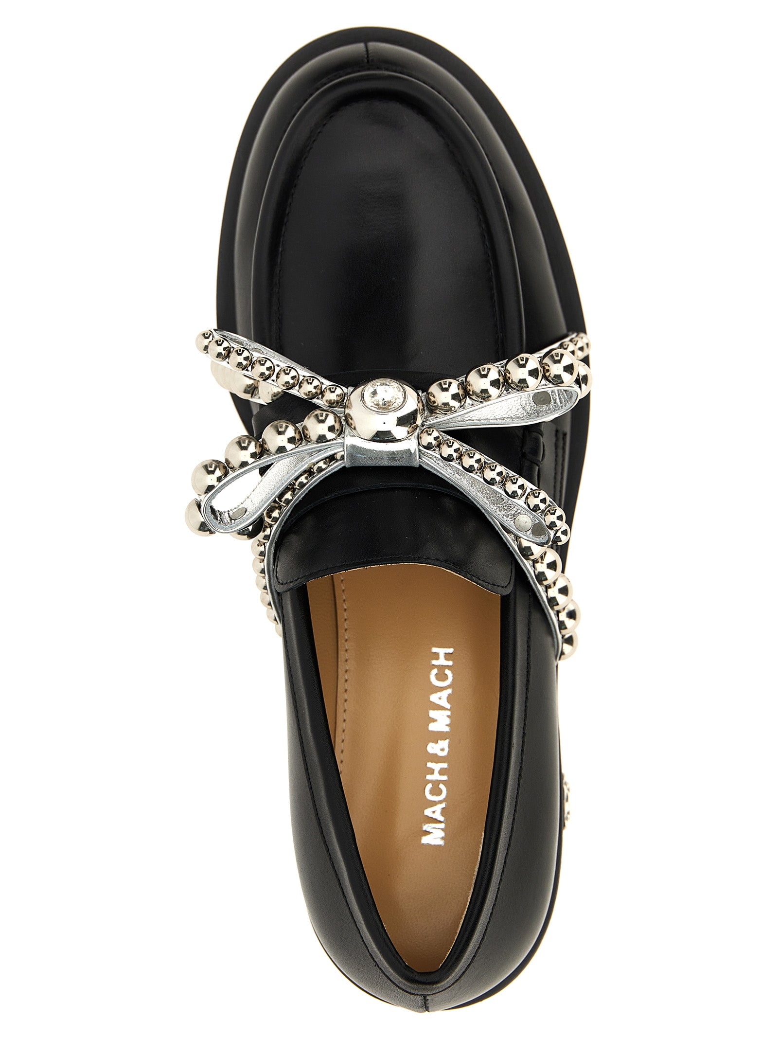 MACH & MACH Schwarze Leder Loafer zum Hineinschlüpfen