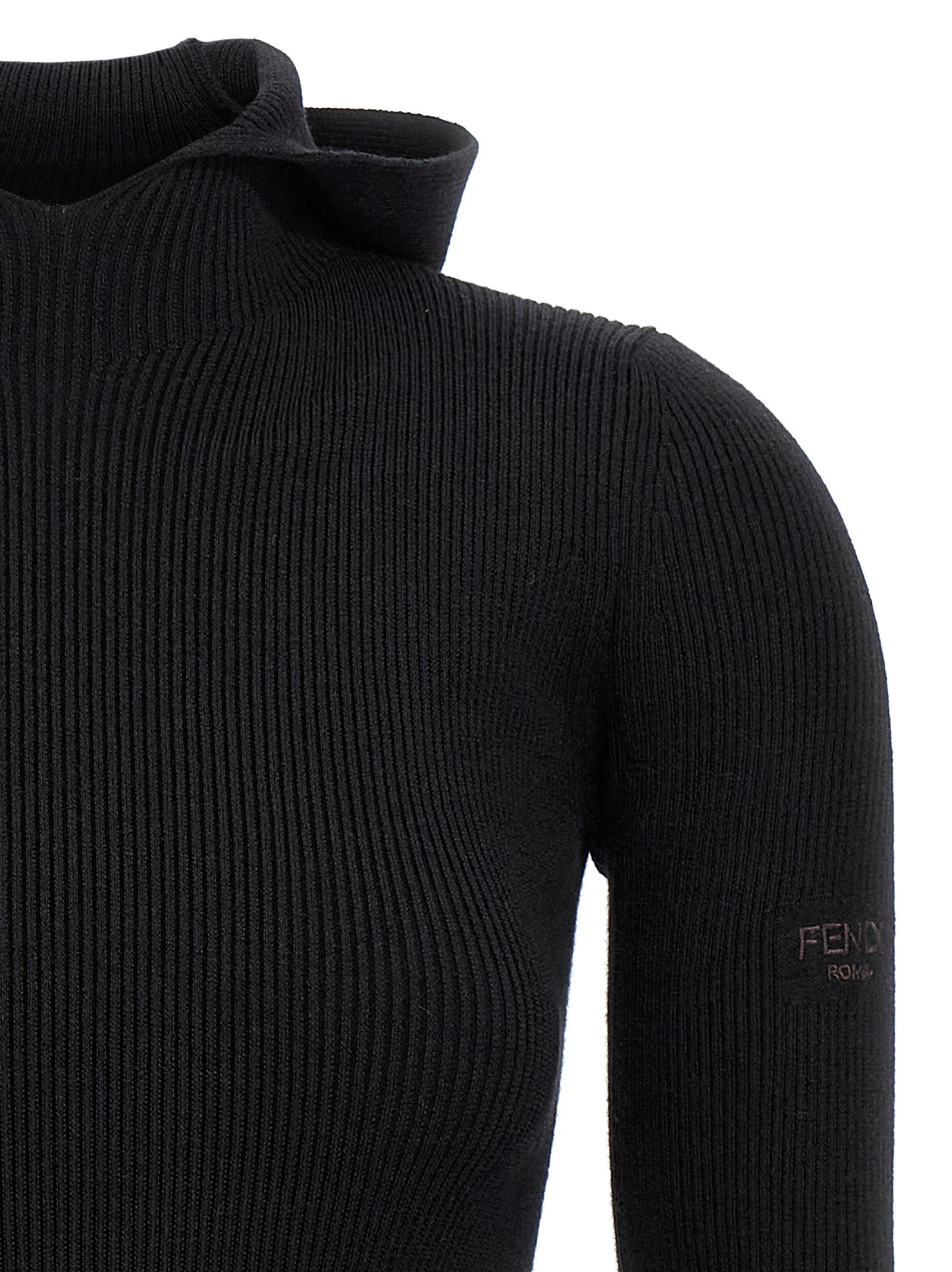 Fendi Schwarzes Wollkleid Kurz