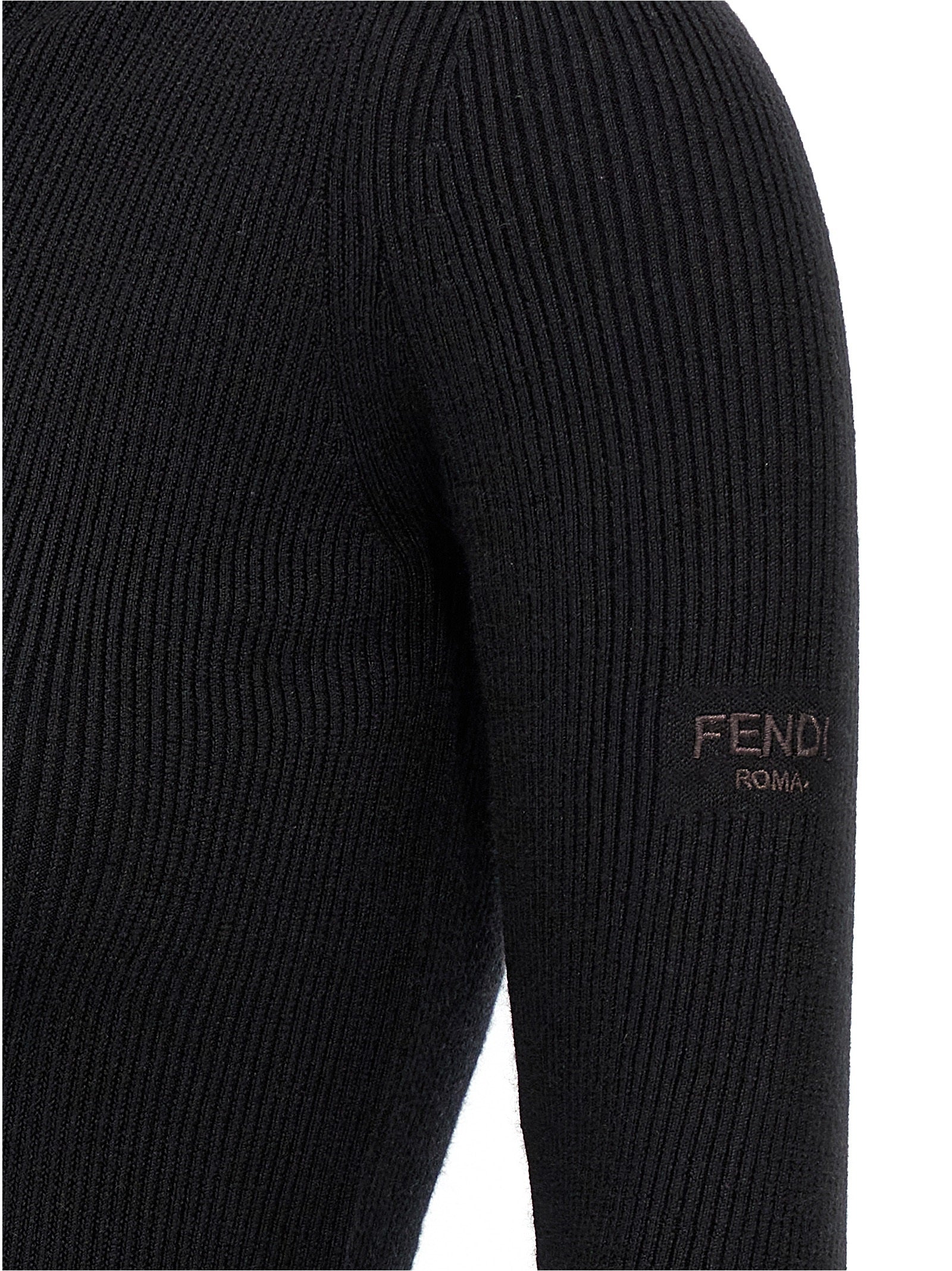 Fendi Schwarzes Wollkleid Kurz