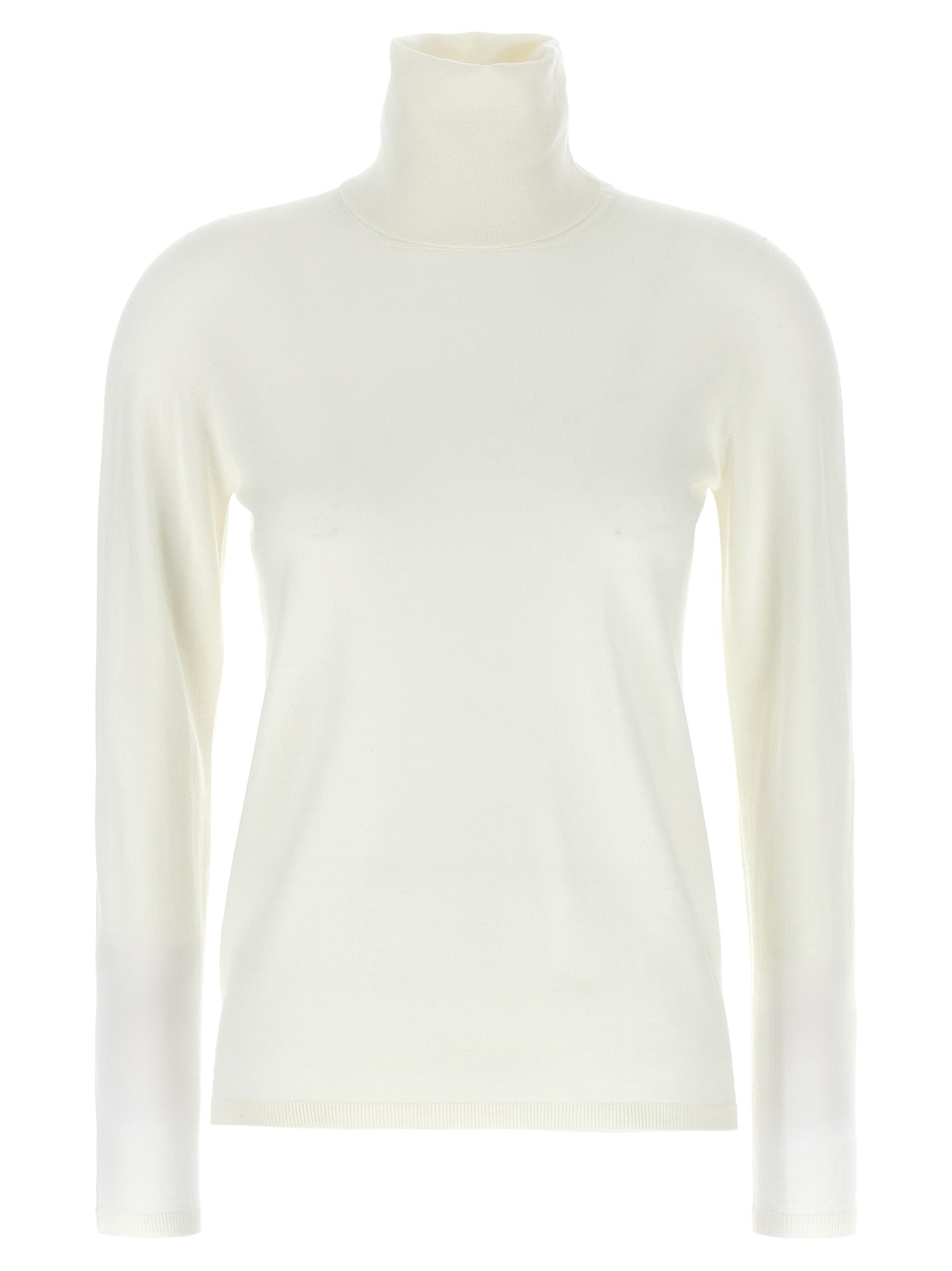 Max Mara Weiße Strickjacke aus reiner Schurwolle