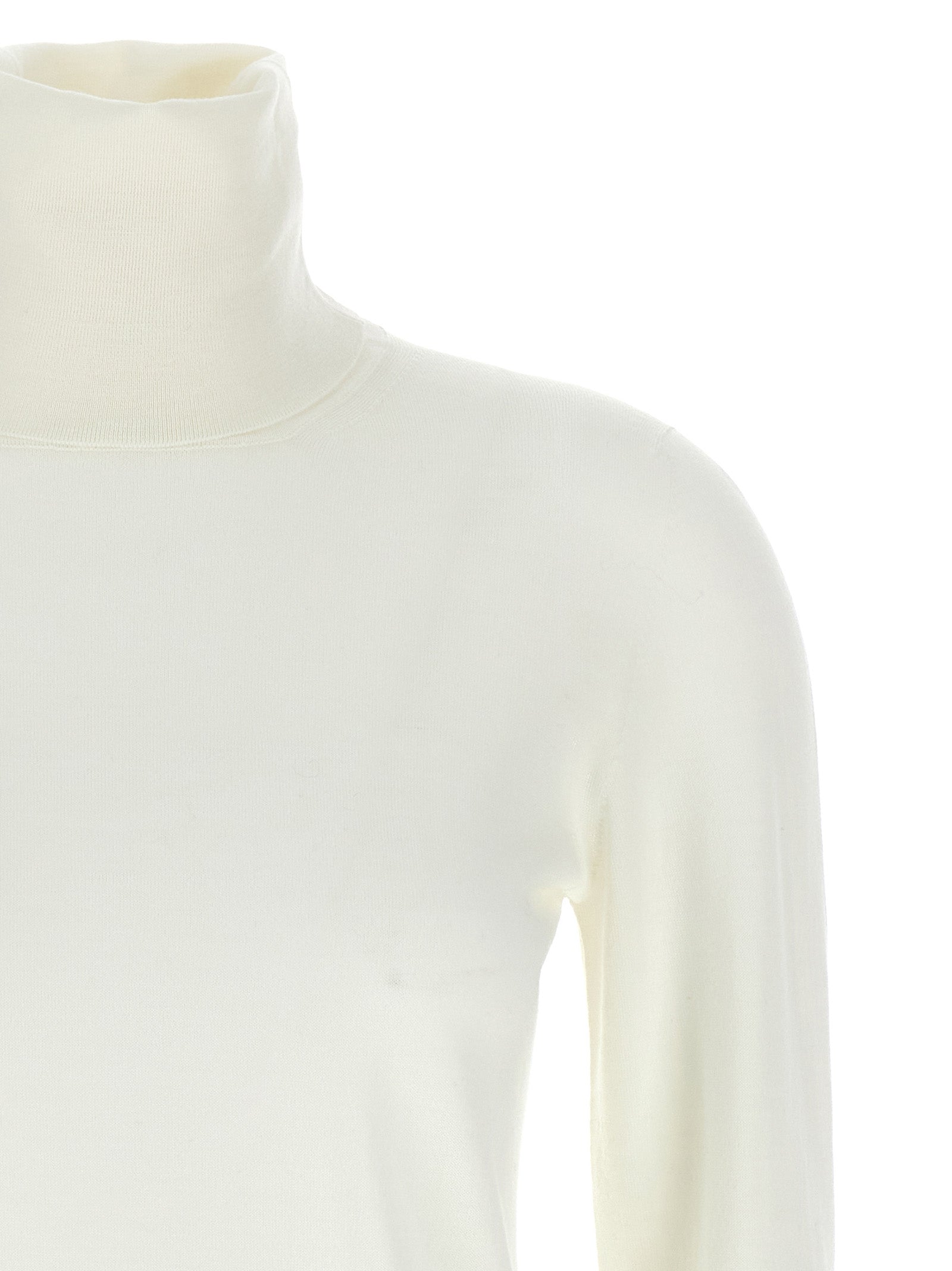 Max Mara Weiße Strickjacke aus reiner Schurwolle