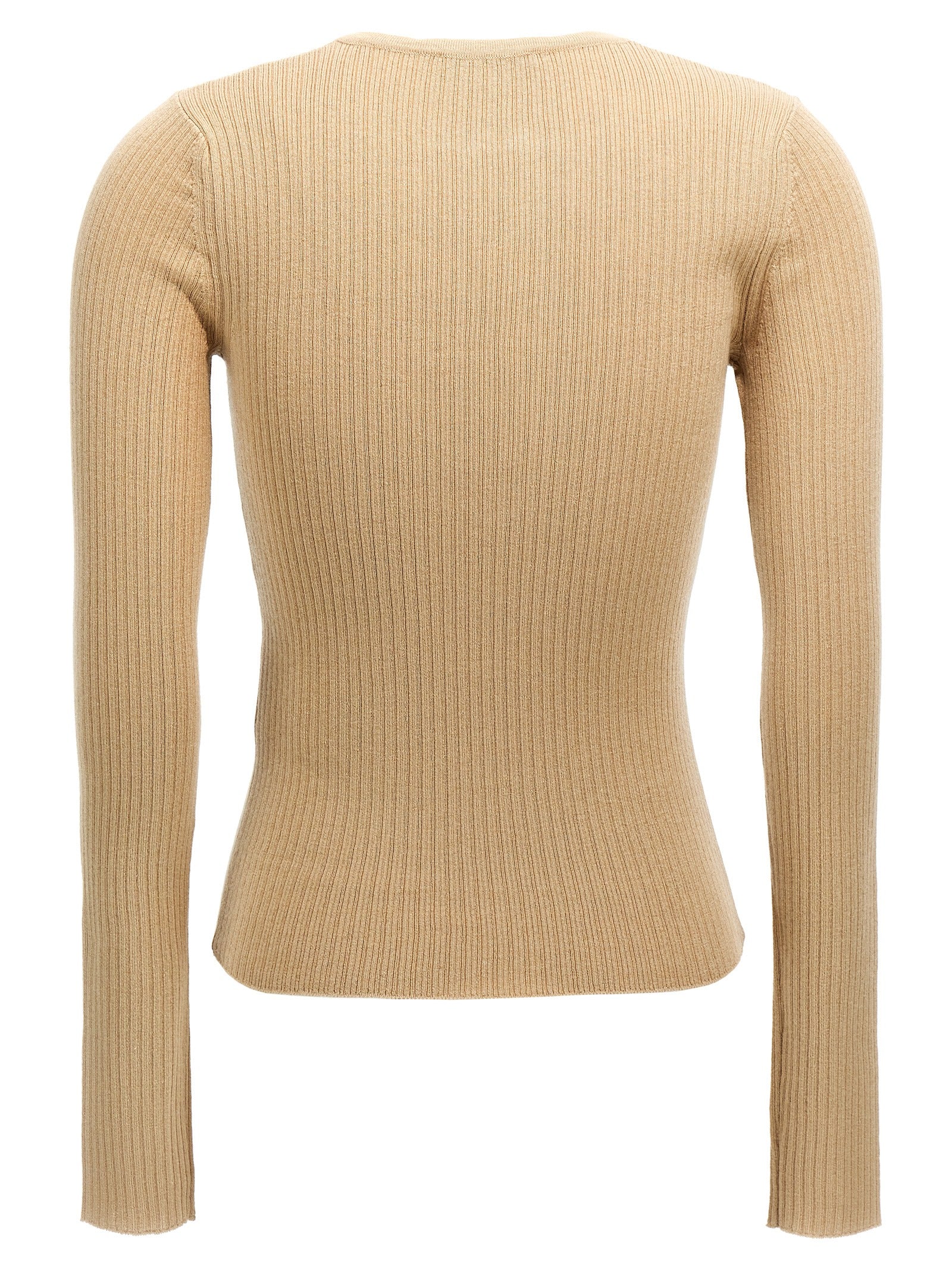 Max Mara Beige Seidenstrickjacke