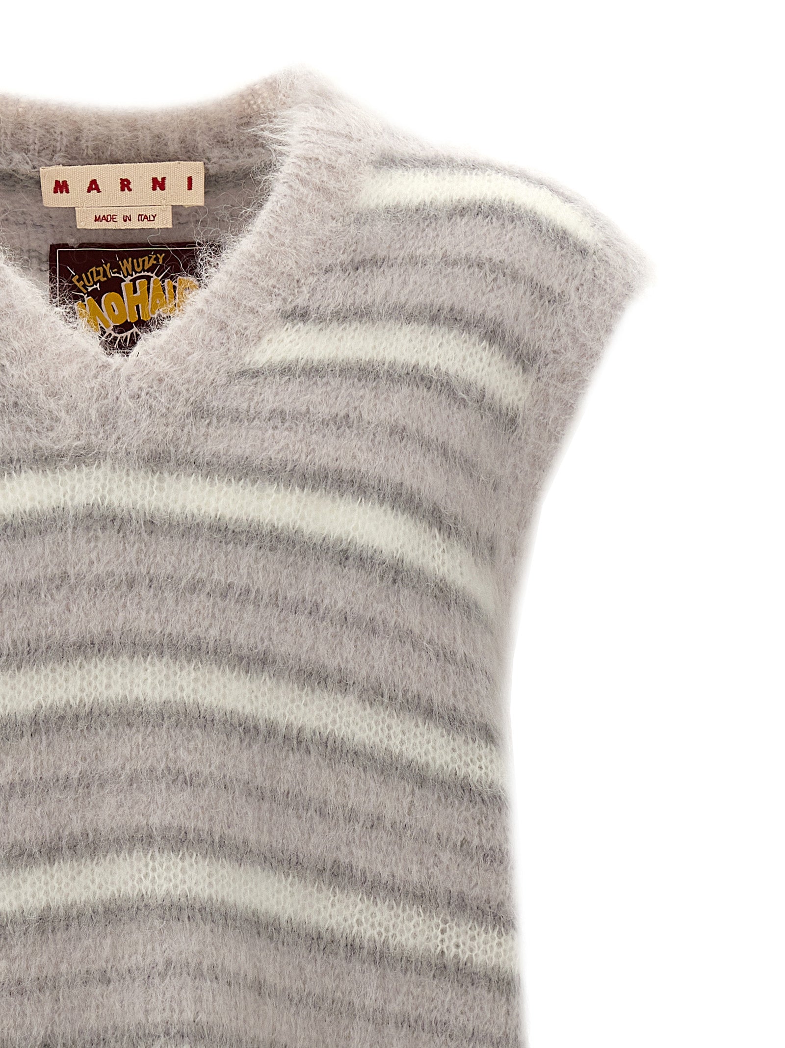 Marni Grau melierter Mohair-Pullover