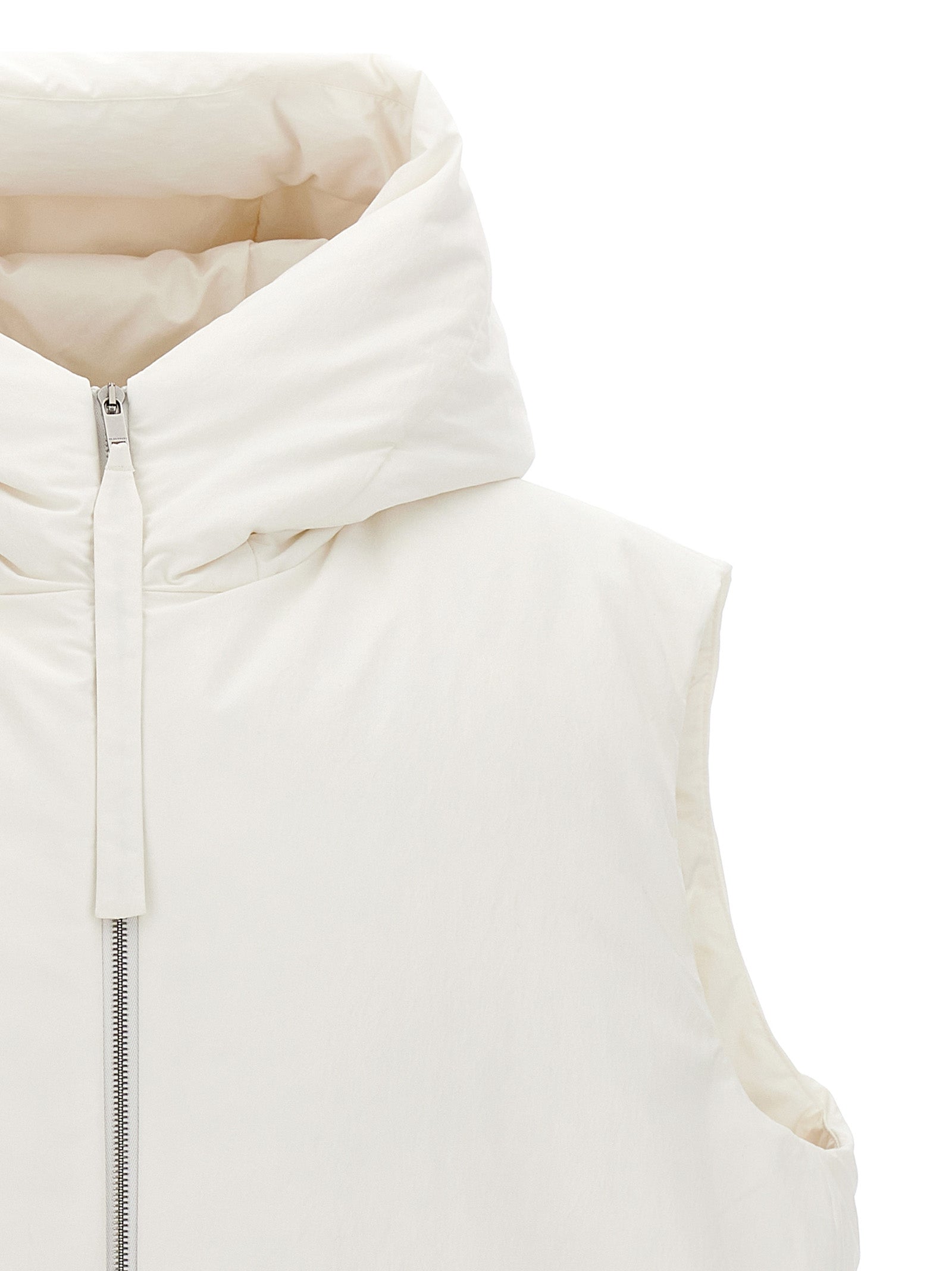 Jil Sander Weiße ärmellose Polyester-Jacke