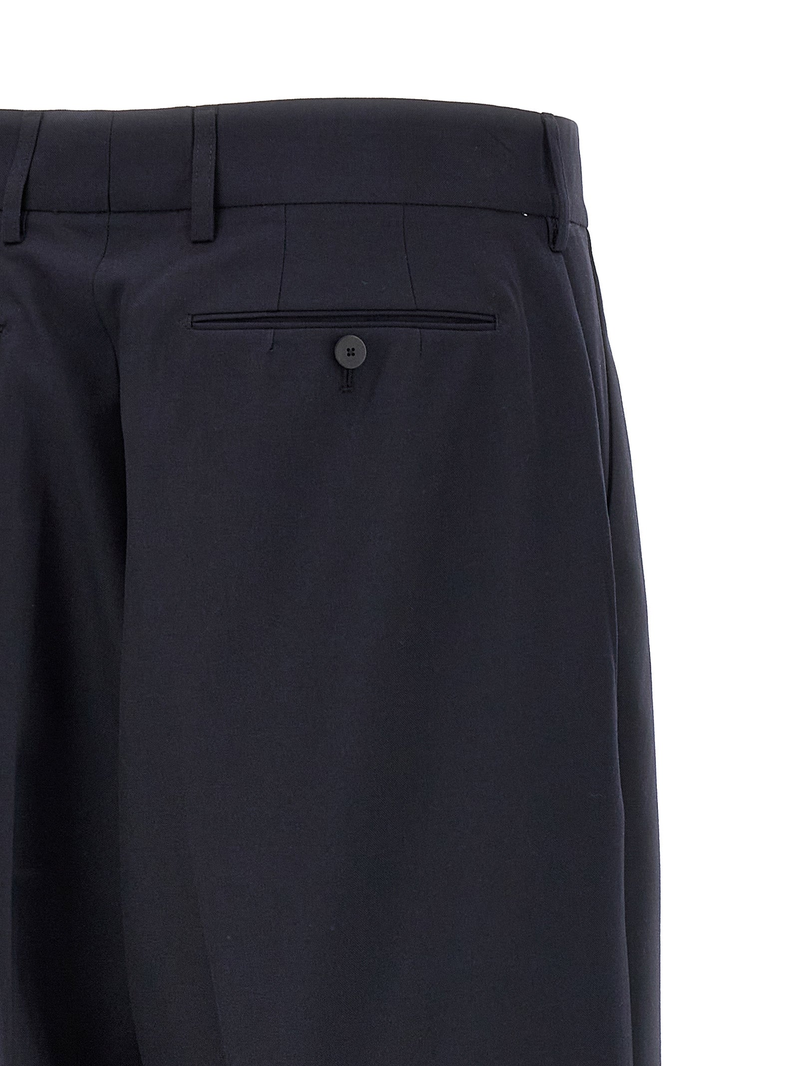 CELLAR DOOR Blaue Zigarettenhose aus Polyester