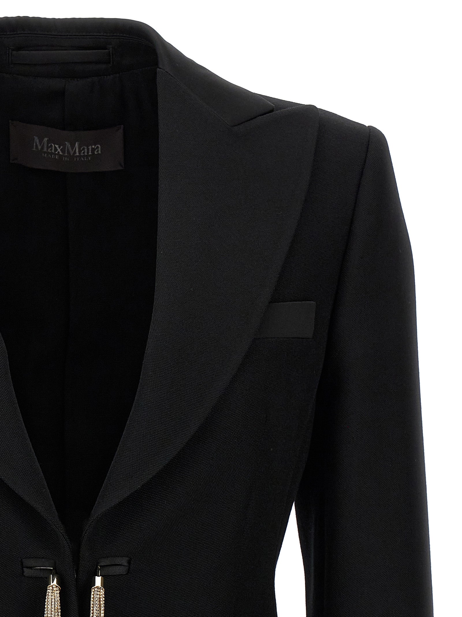 Max Mara Schwarzer Blazer aus reiner Schurwolle