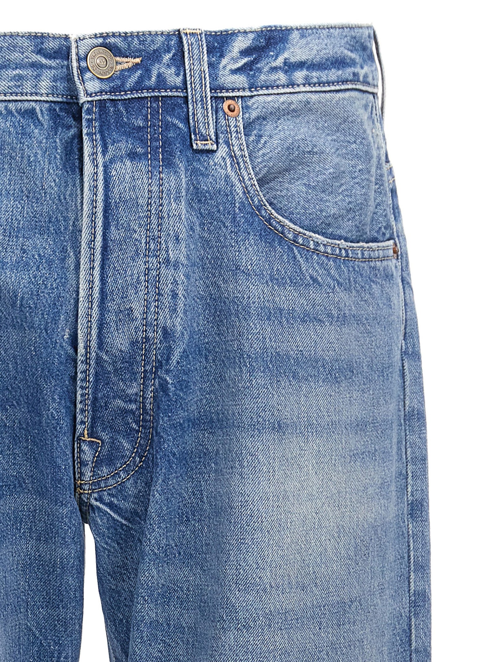 Valentino Garavani Blaue Jeans aus Baumwolle im geraden Schnitt