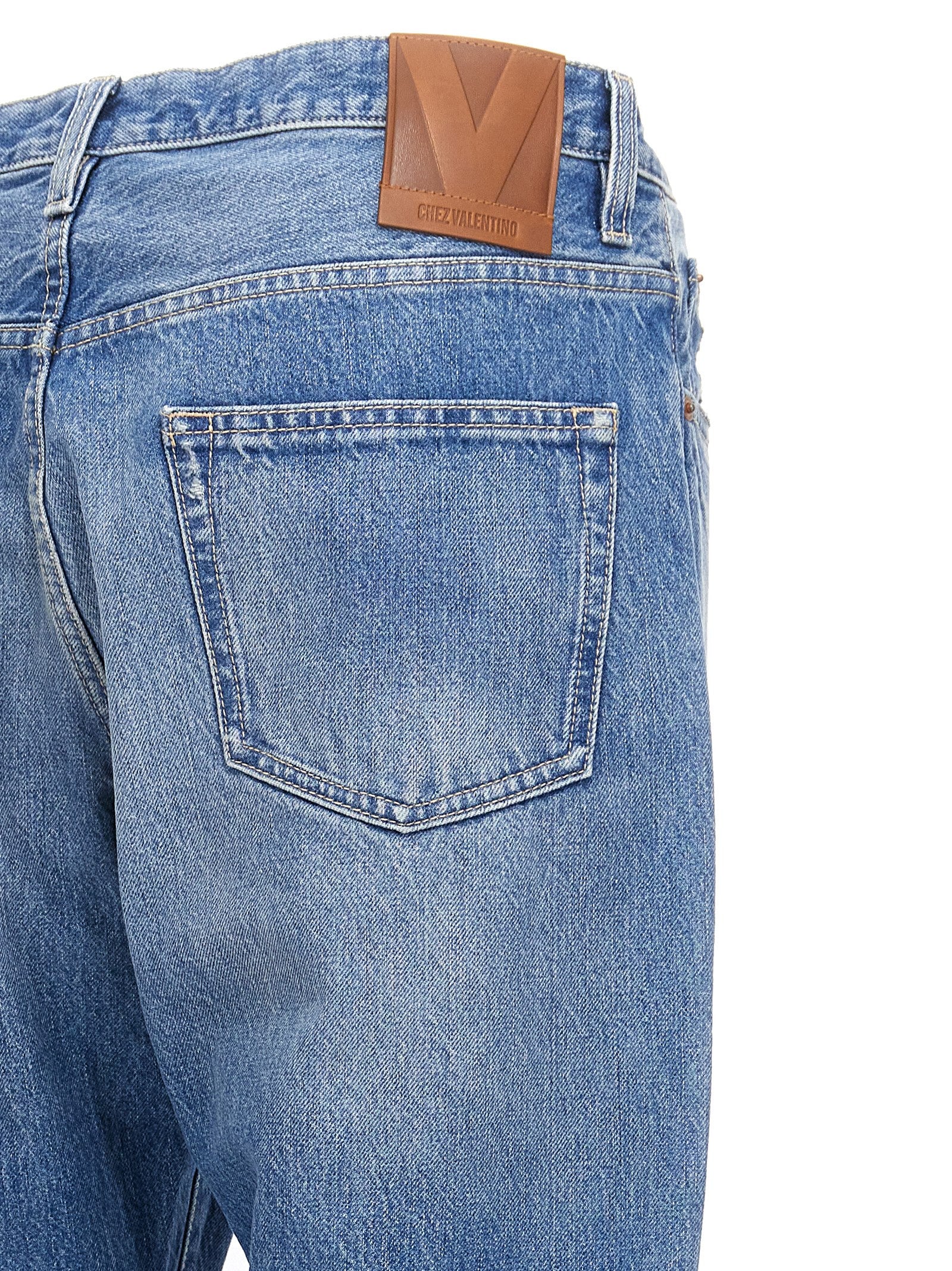Valentino Garavani Blaue Jeans aus Baumwolle im geraden Schnitt