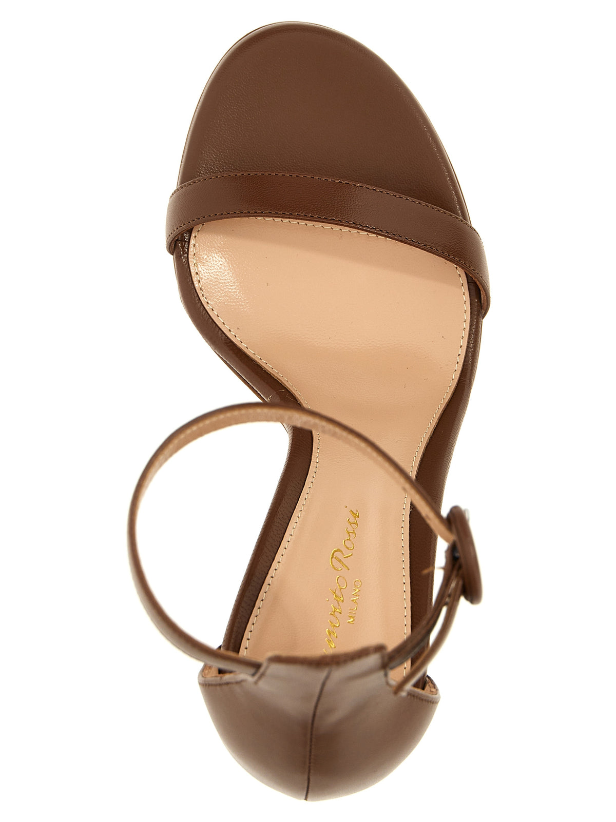 Gianvito Rossi Braune Stiletto-Sandalen aus Ziegenleder