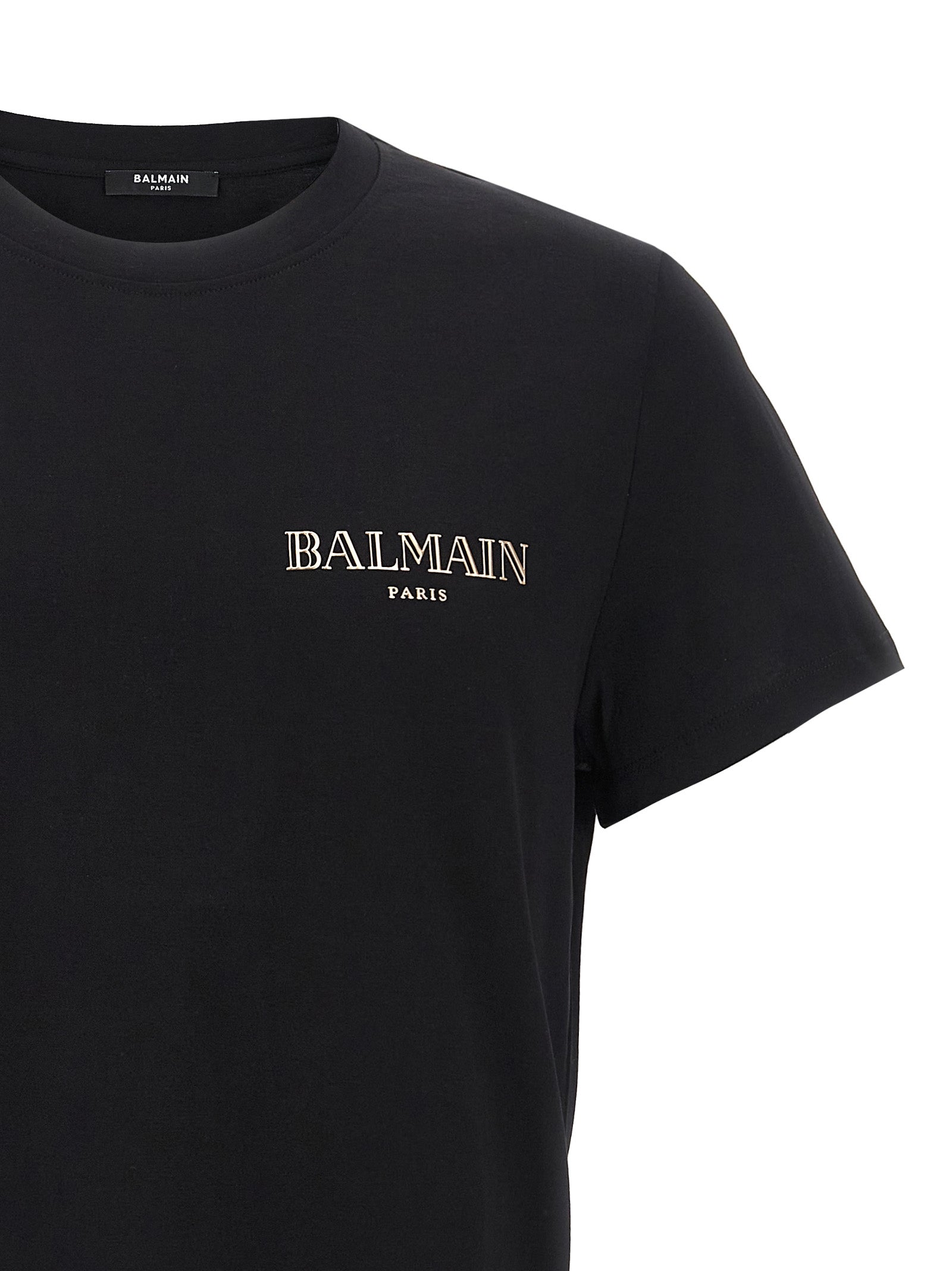 Balmain Schwarzes Bio-Baumwoll-T-Shirt