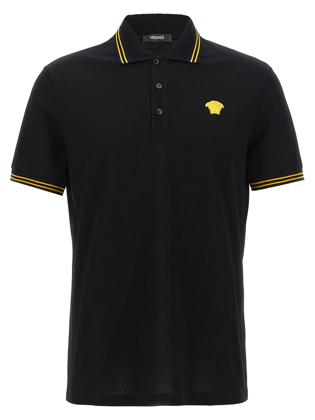 Versace Schwarzes Baumwoll-Poloshirt