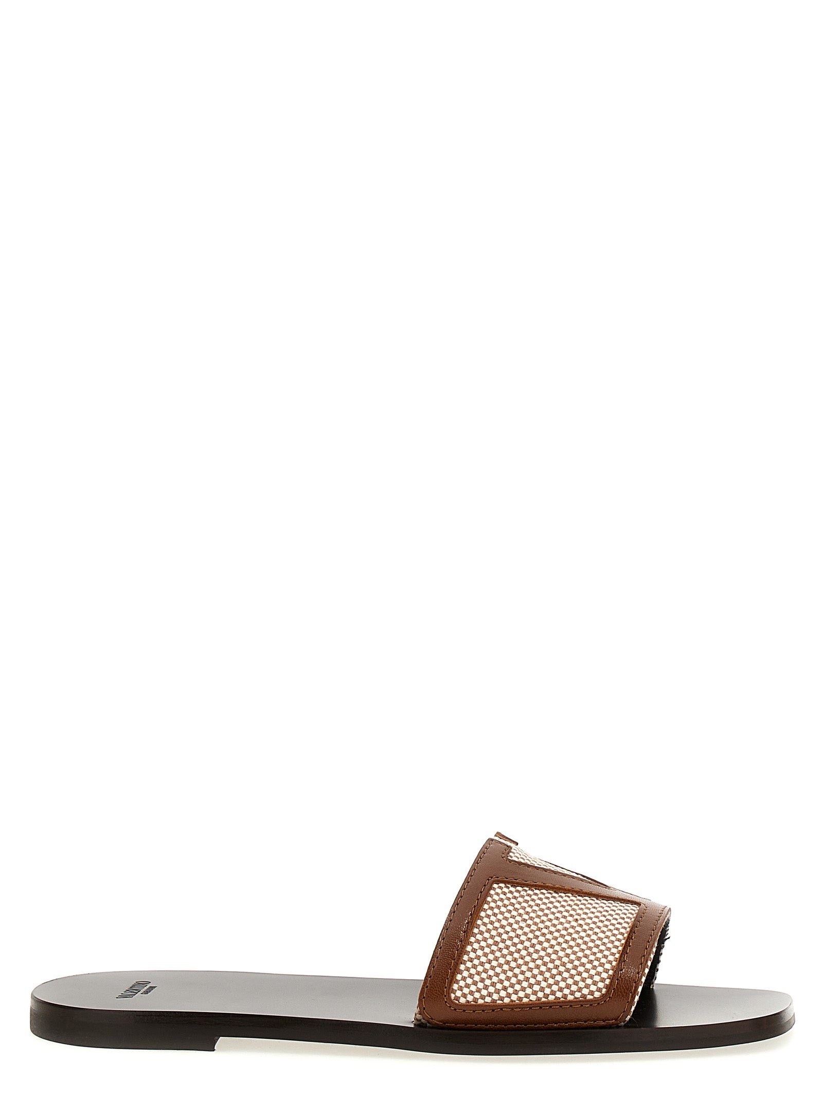 Valentino Garavani Braune Baumwoll-Slipper