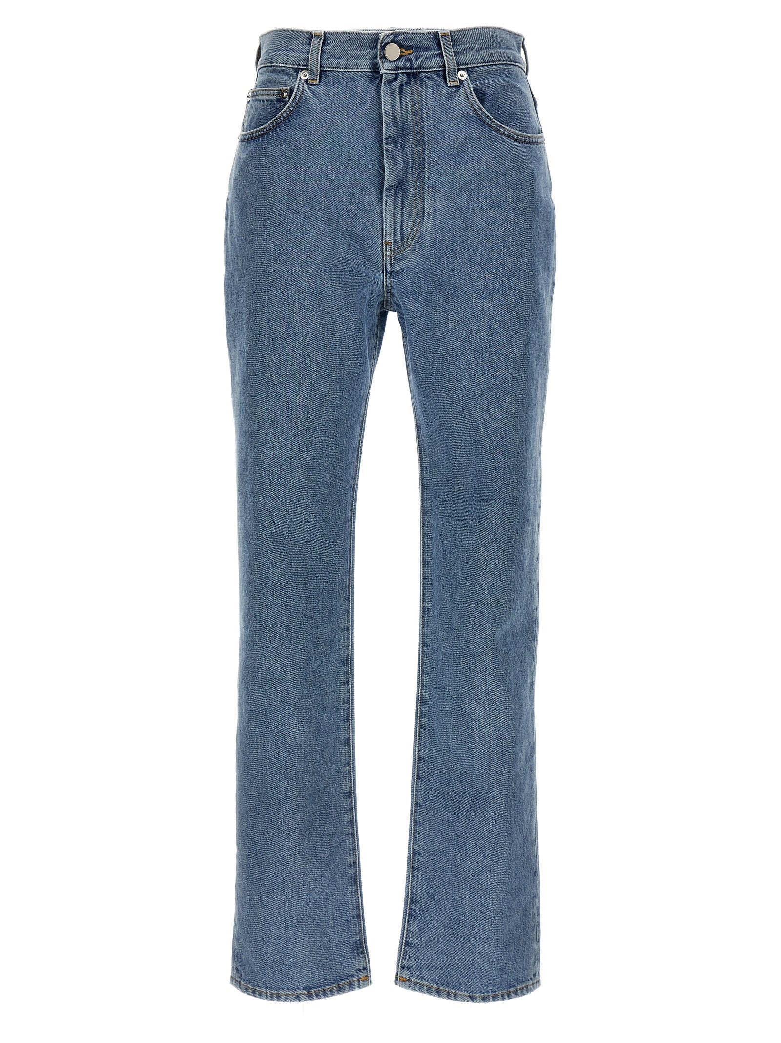 Loulou De Saison Blaue Bio-Baumwoll-Jeans mit geradem Bein