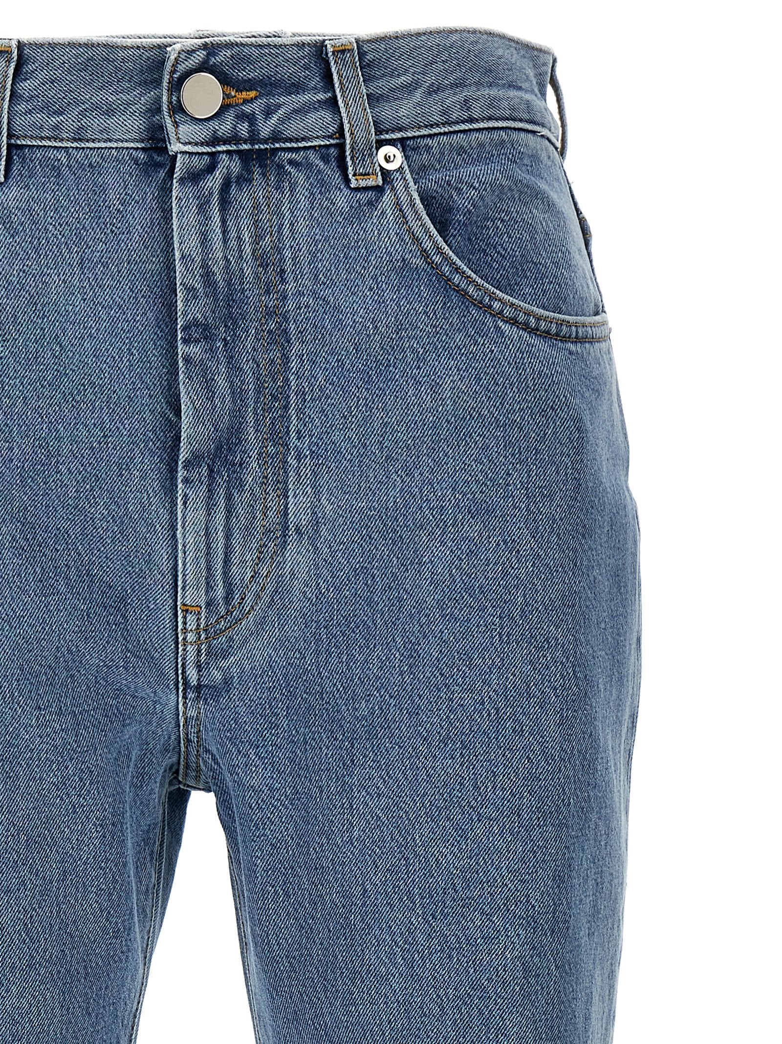 Loulou De Saison Blaue Bio-Baumwoll-Jeans mit geradem Bein