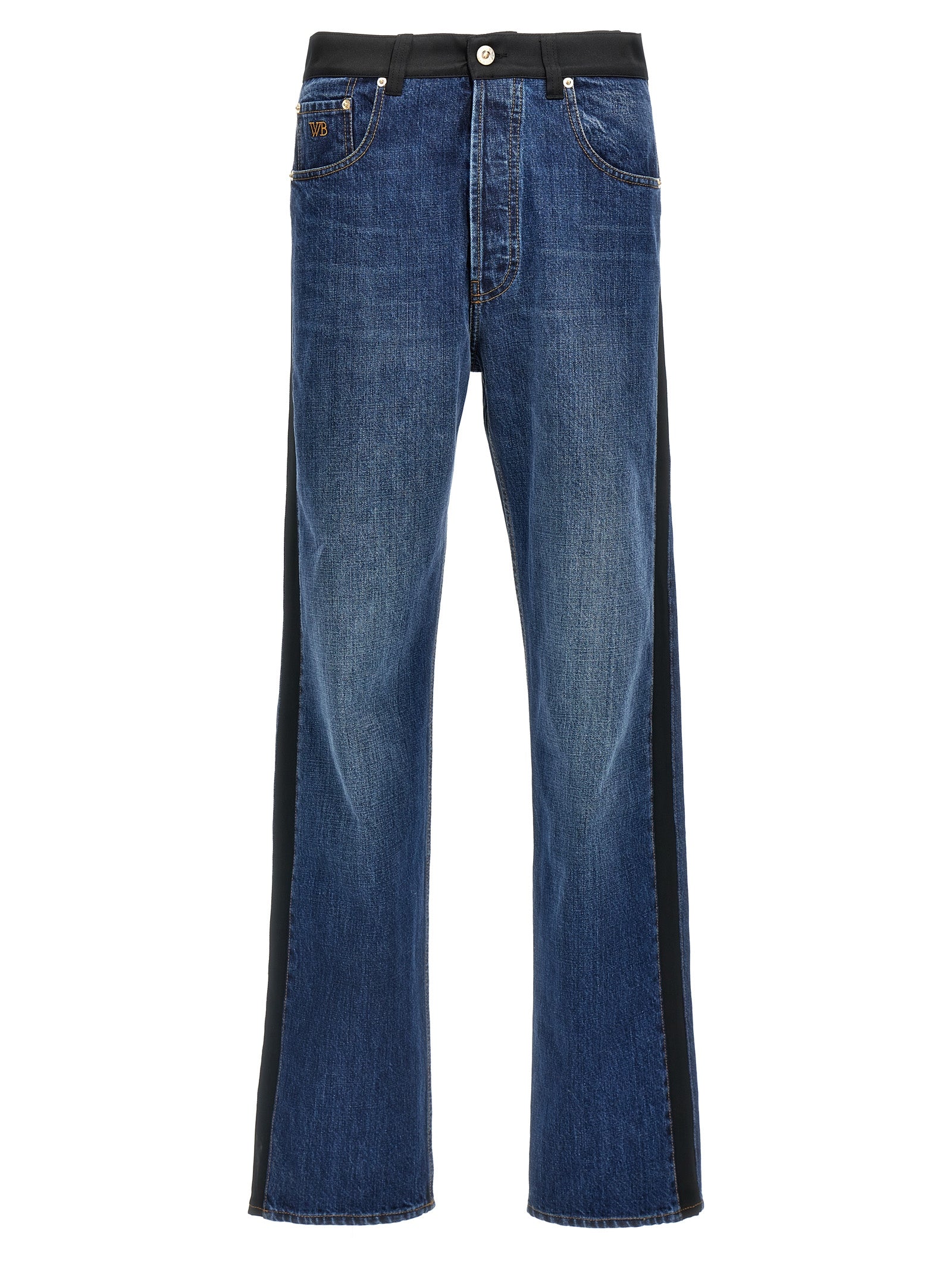 WALES BONNER Blaue Jeans aus Baumwolle im geraden Schnitt