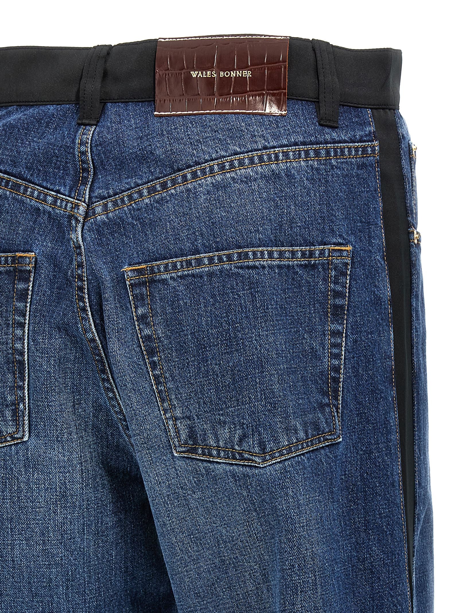 WALES BONNER Blaue Jeans aus Baumwolle im geraden Schnitt