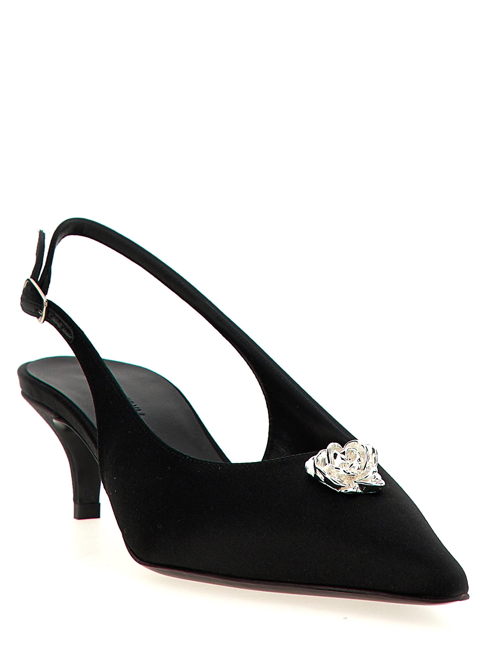 Magda Butrym Schwarze Pumps aus Seide mit mittlerem Absatz