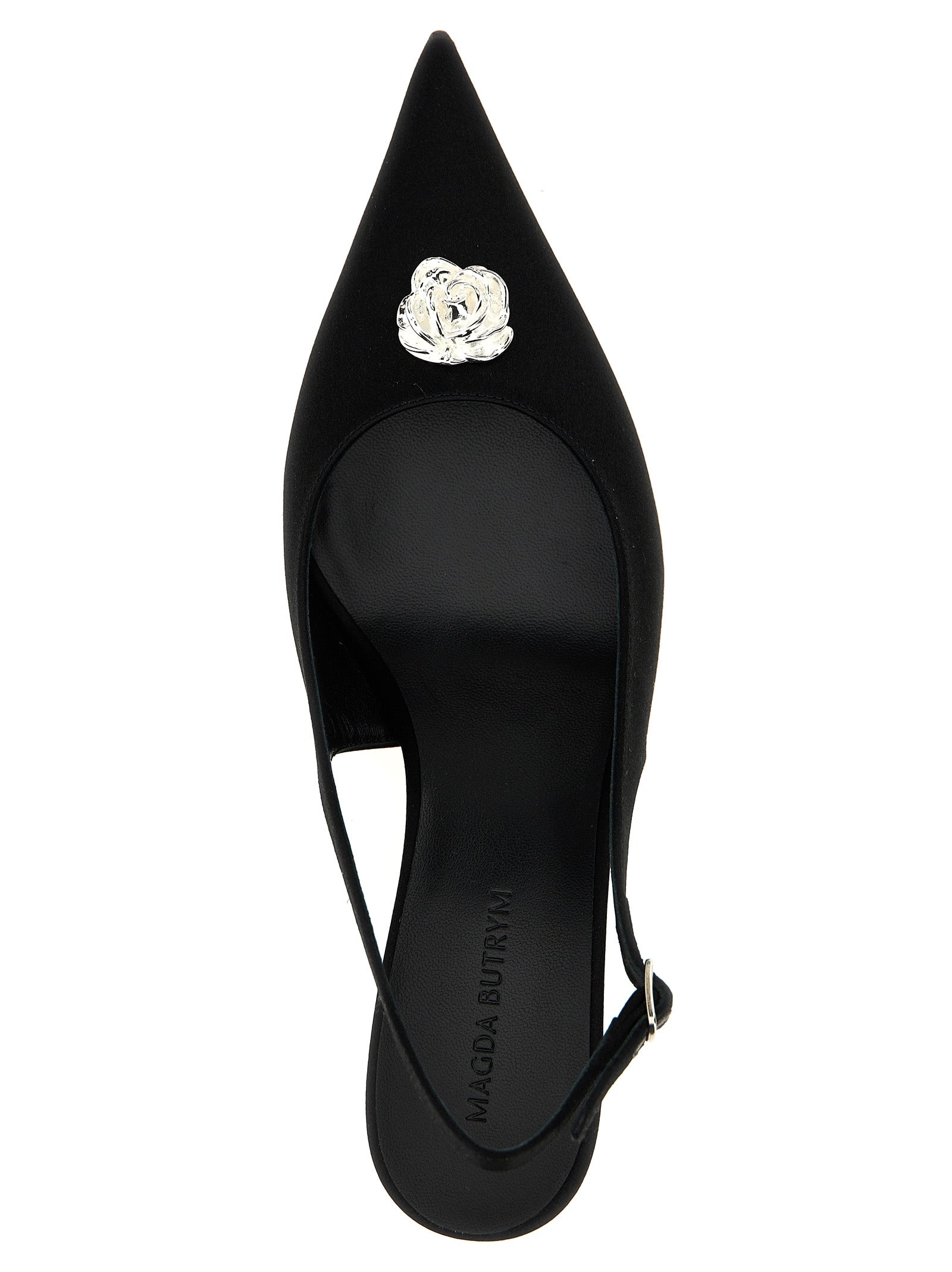 Magda Butrym Schwarze Pumps aus Seide mit mittlerem Absatz