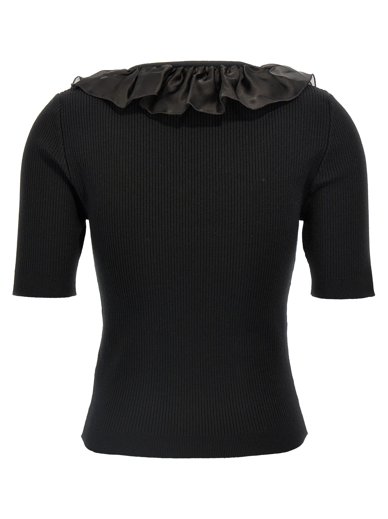 Alessandra Rich Schwarzes Woll-T-Shirt