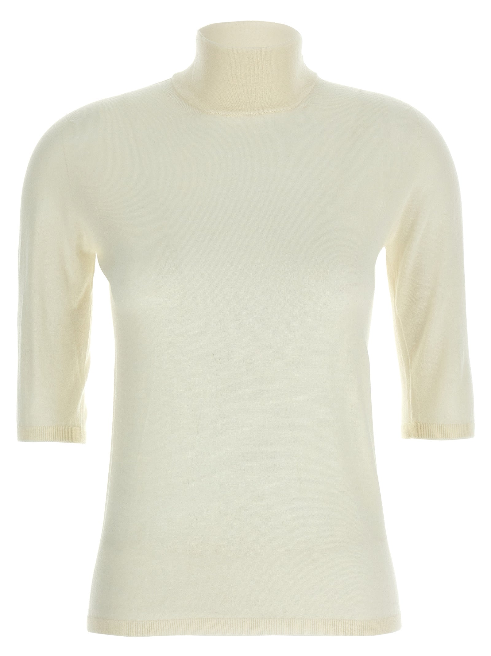 Max Mara Weiße Strickjacke aus reiner Schurwolle