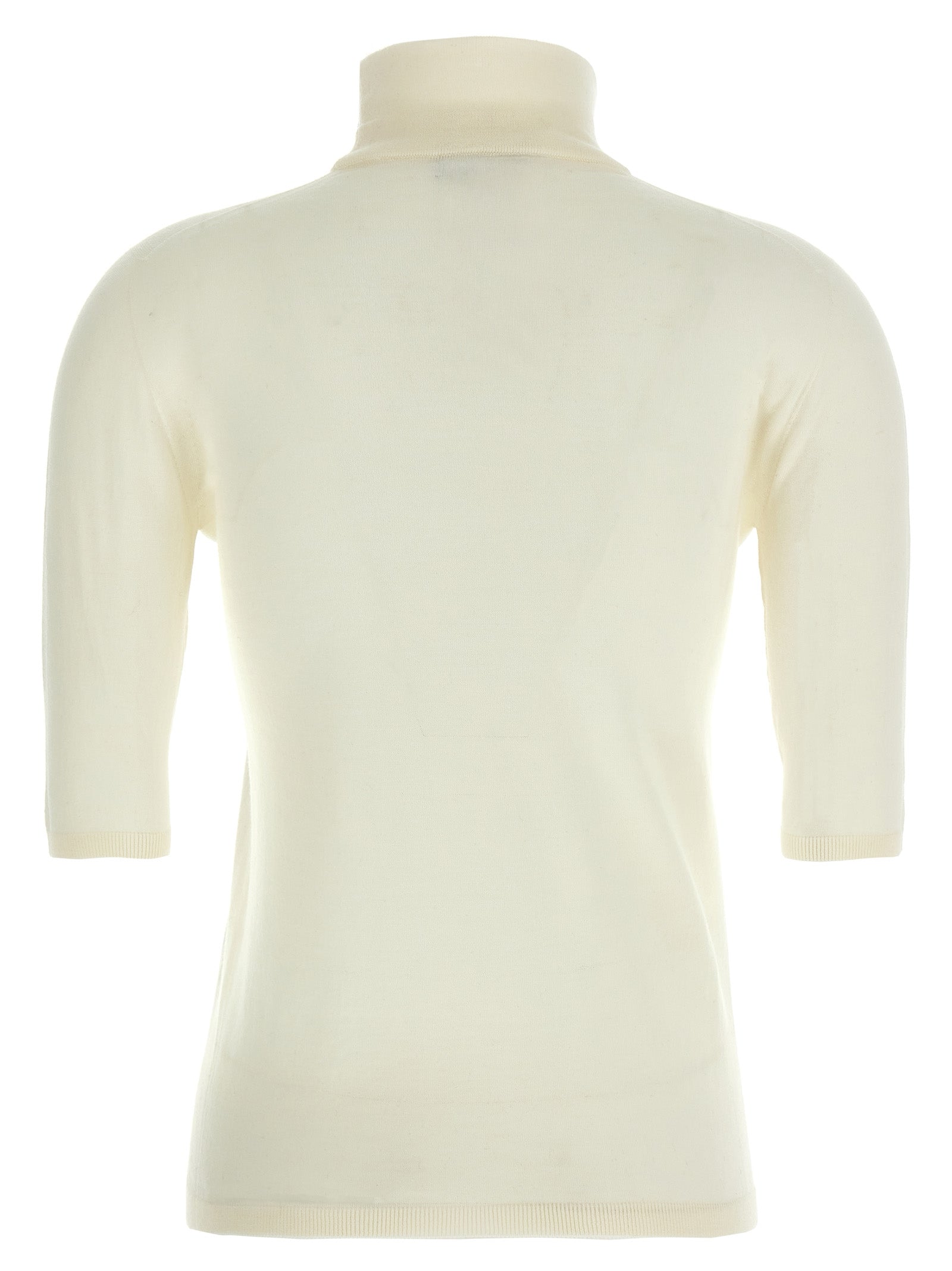 Max Mara Weiße Strickjacke aus reiner Schurwolle