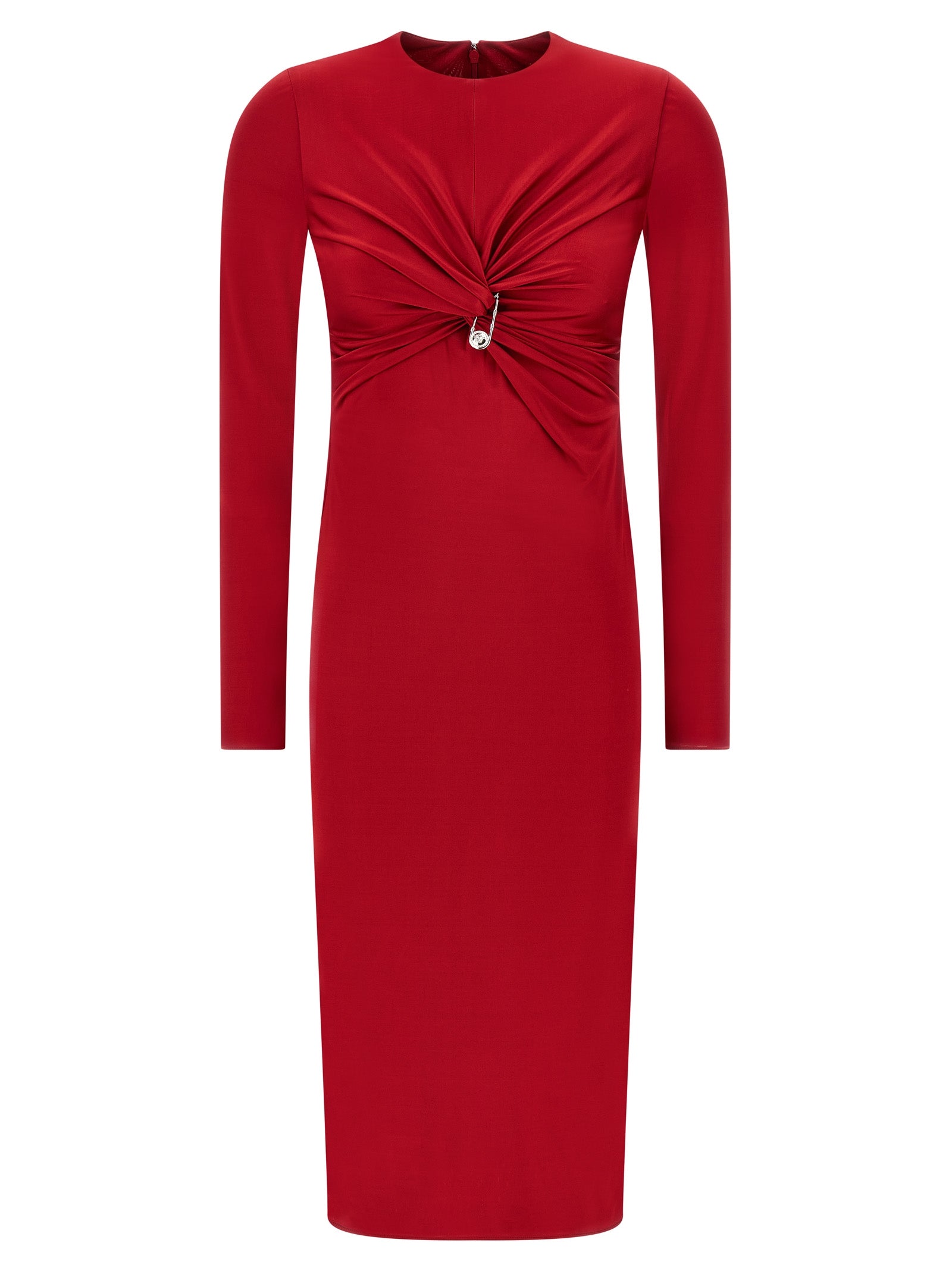 Versace Rotes Viskose-Midikleid