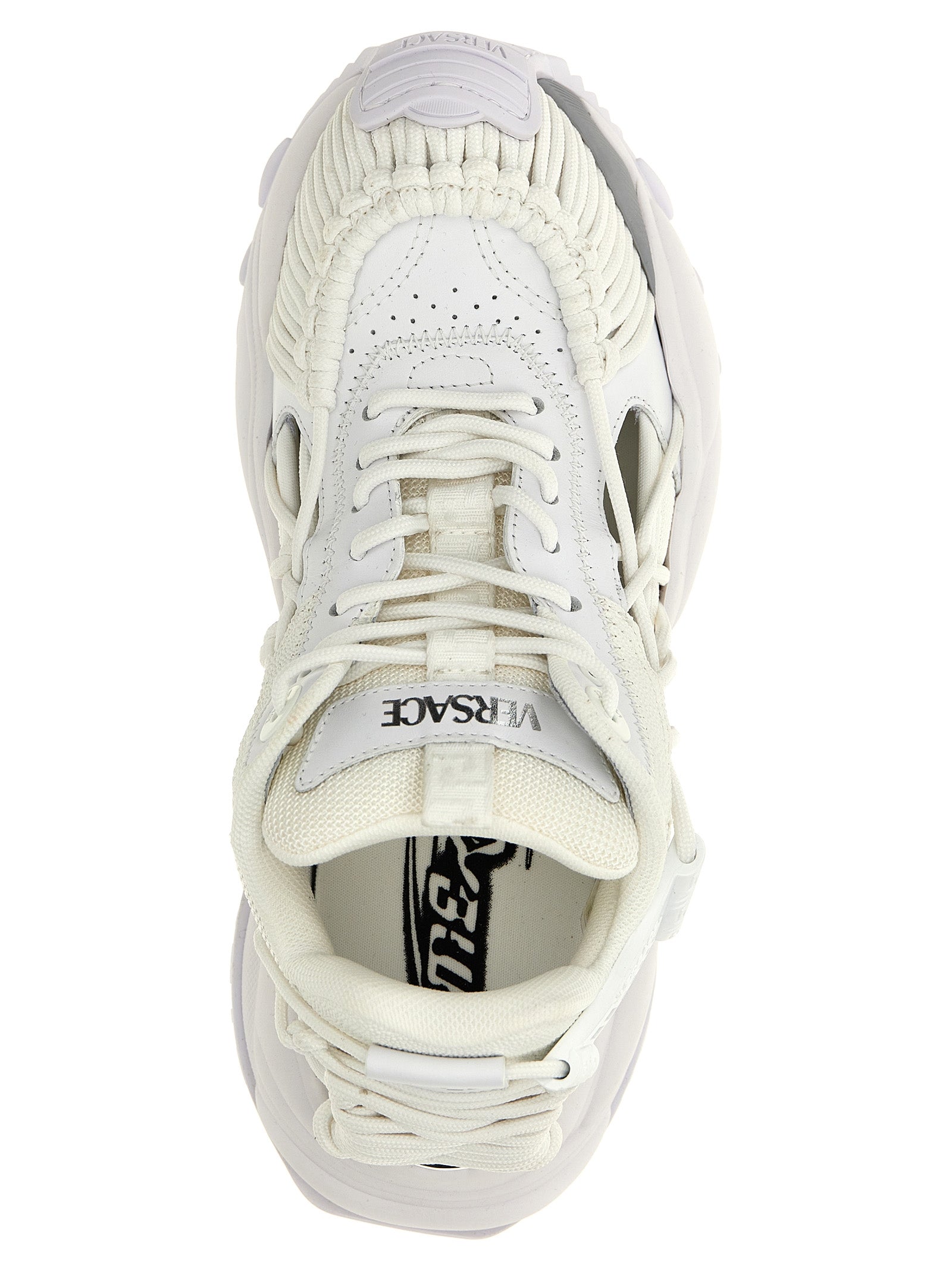 Versace Weiße Kalbsleder-Sneaker im Athletic-Look