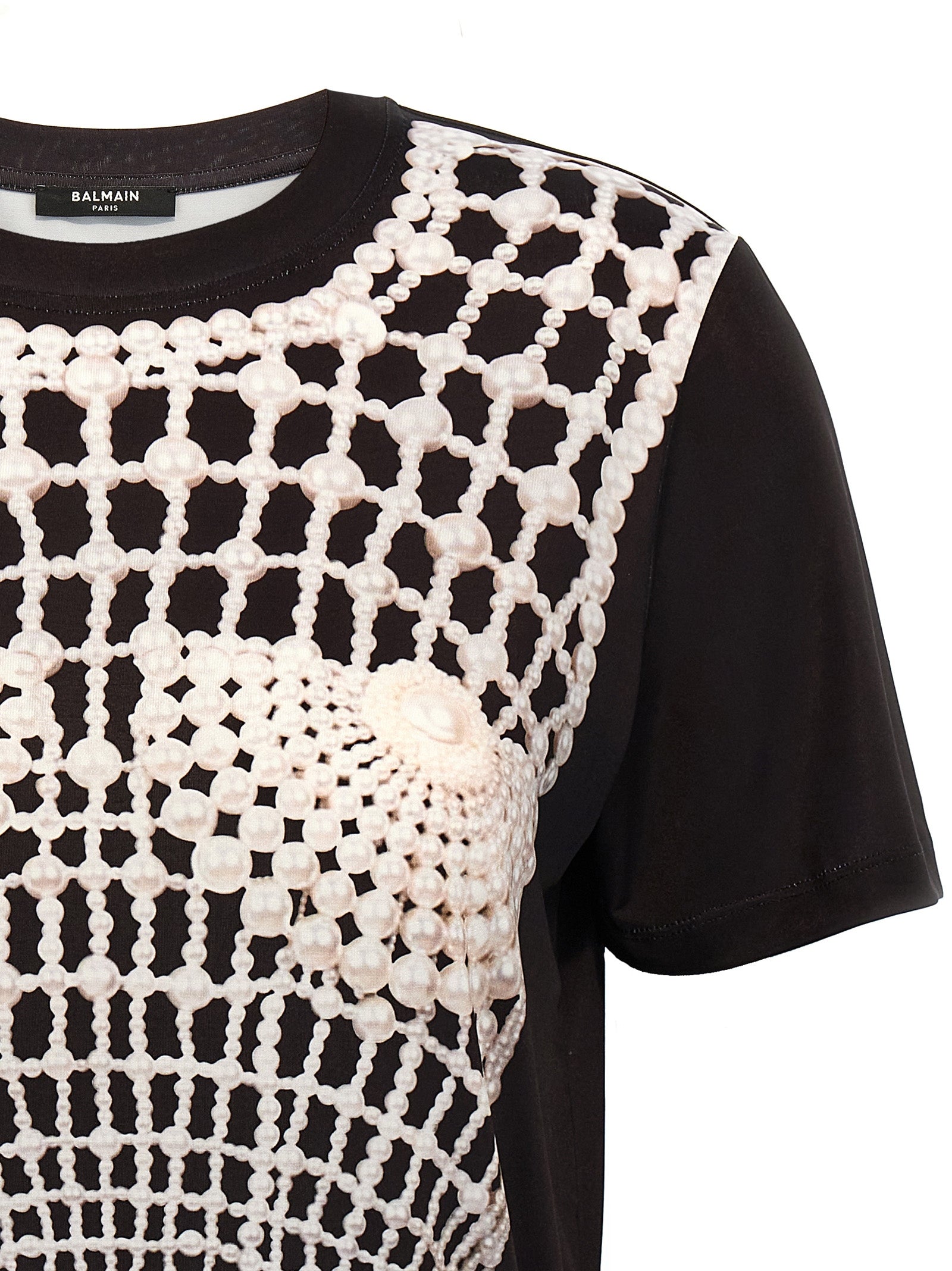 Balmain Schwarzes Bio-Baumwoll-T-Shirt
