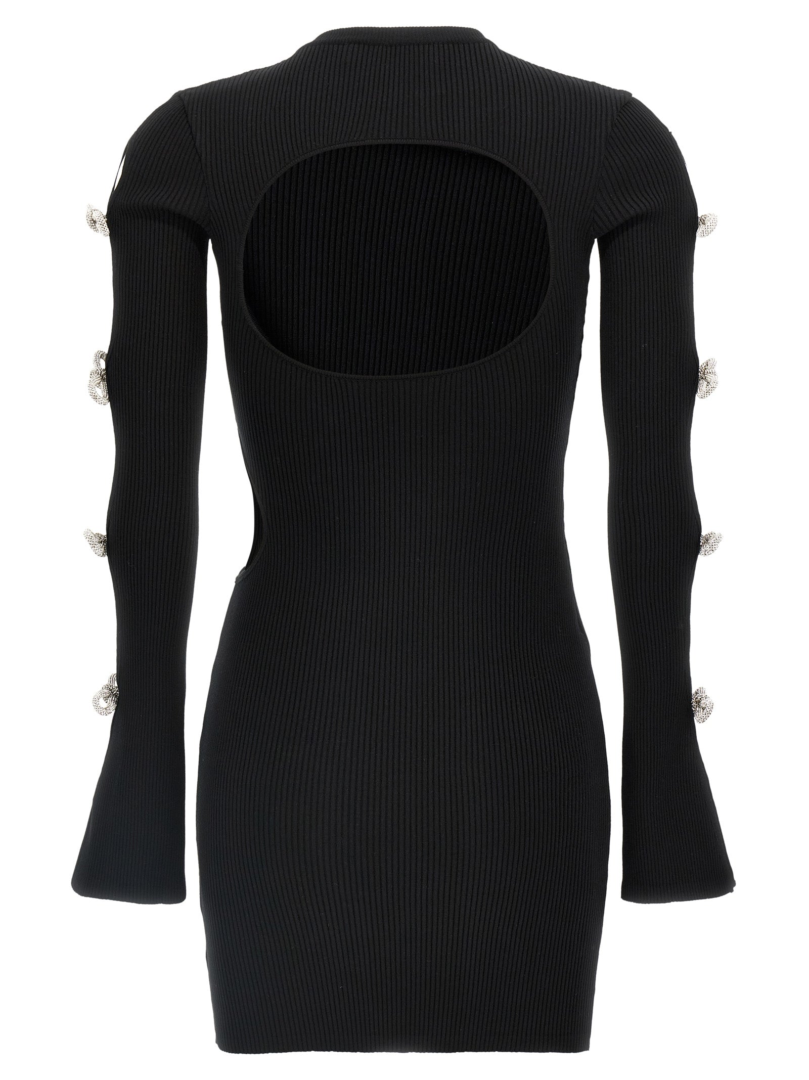 MACH & MACH Schwarzes Viskose-Kurzkleid