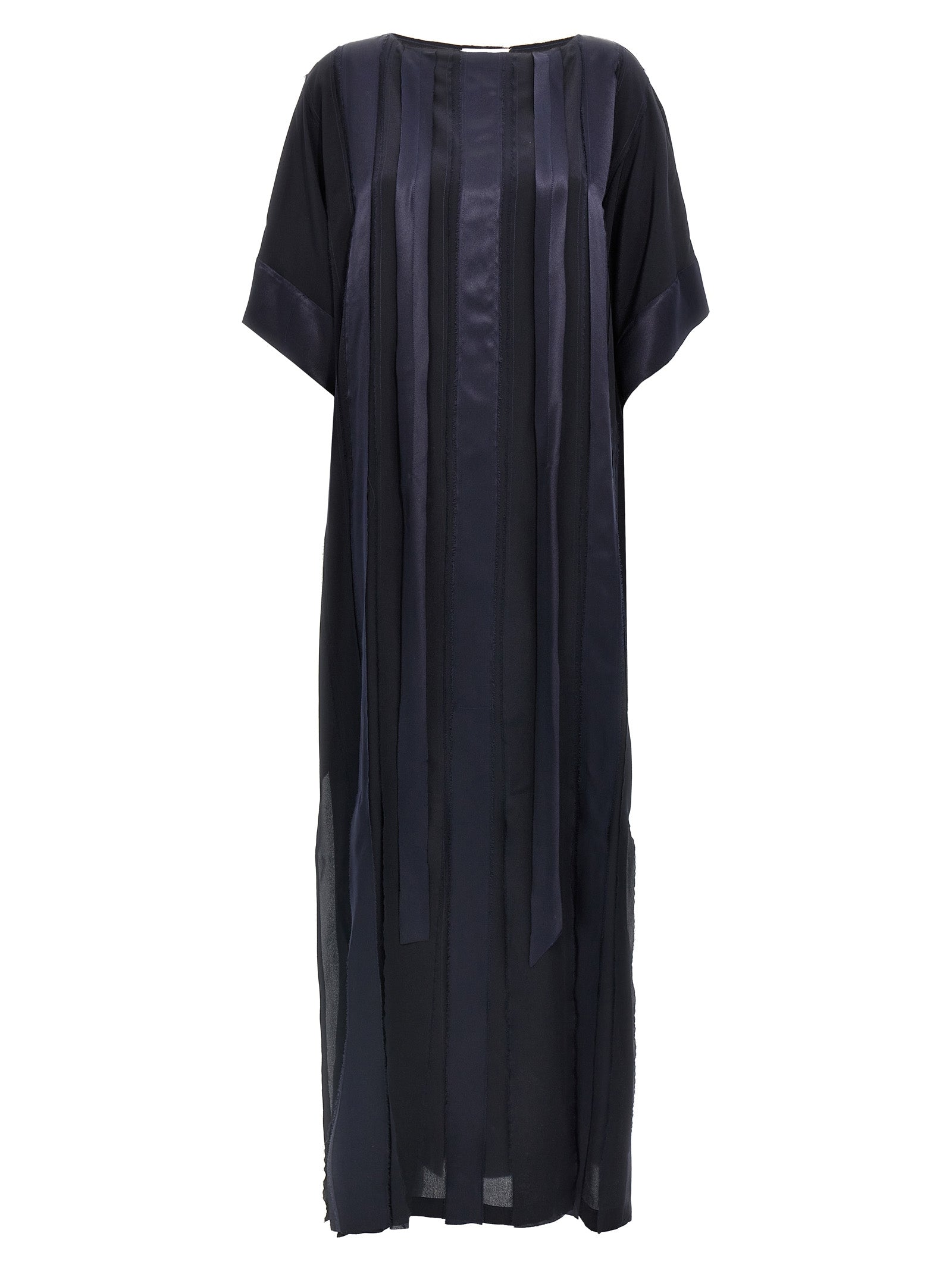 DI.LA3 PARI' Langes Seidenkleid in Blau